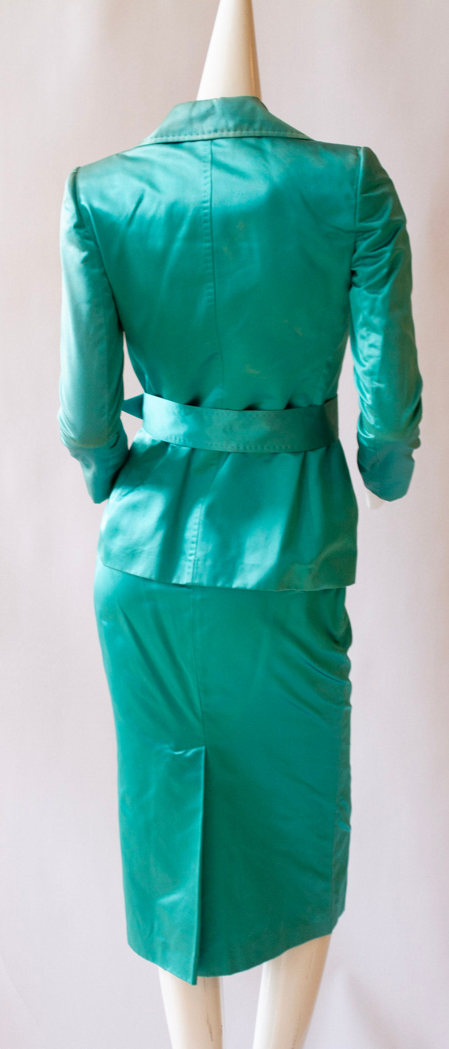 Dolce & Gabbana, two-piece, blue 100% silk, skirt suit owned by Hollywood icon, Terry Moore