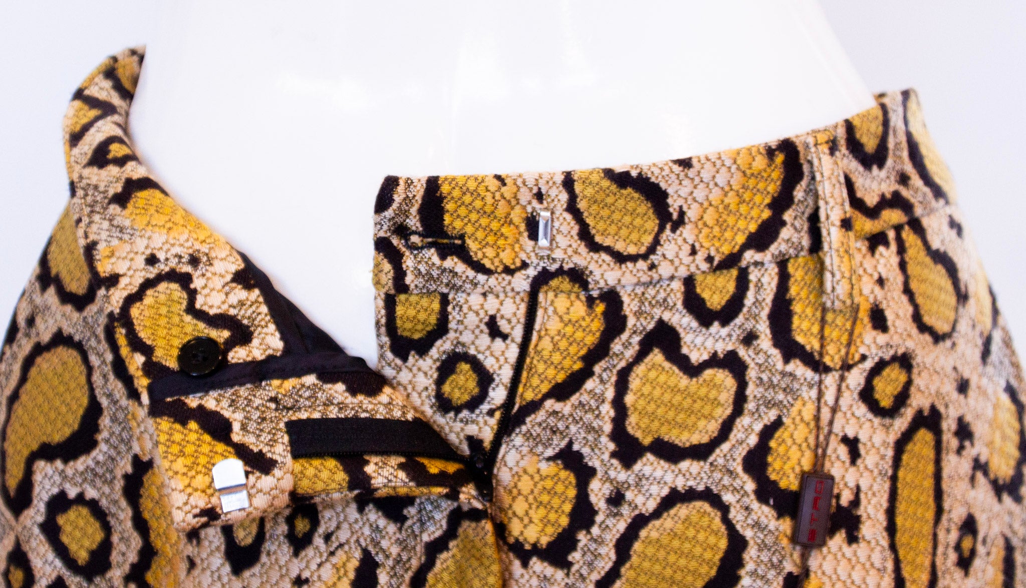 ETRO Unique, High-Waisted, Straight Cut stylish Python Print Pants