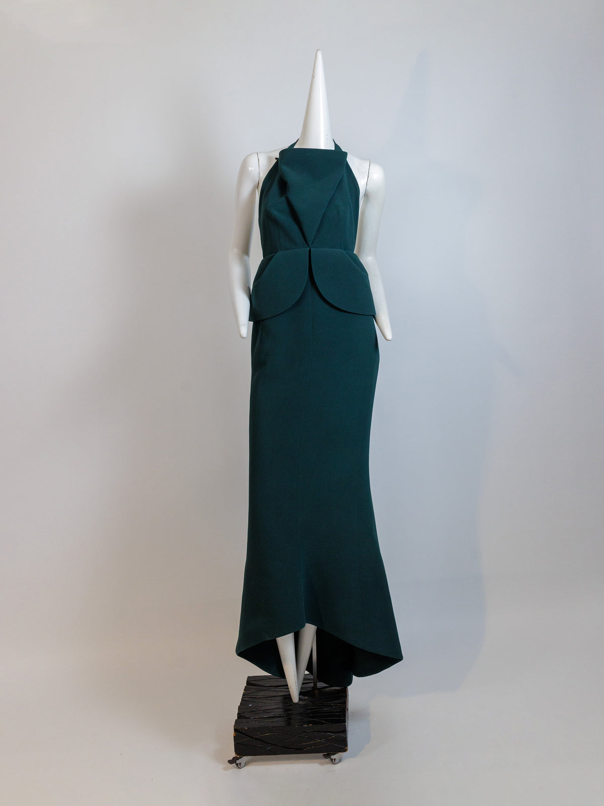 BALENCIAGA, 2013 Met Gala Forest Green Silk Gown