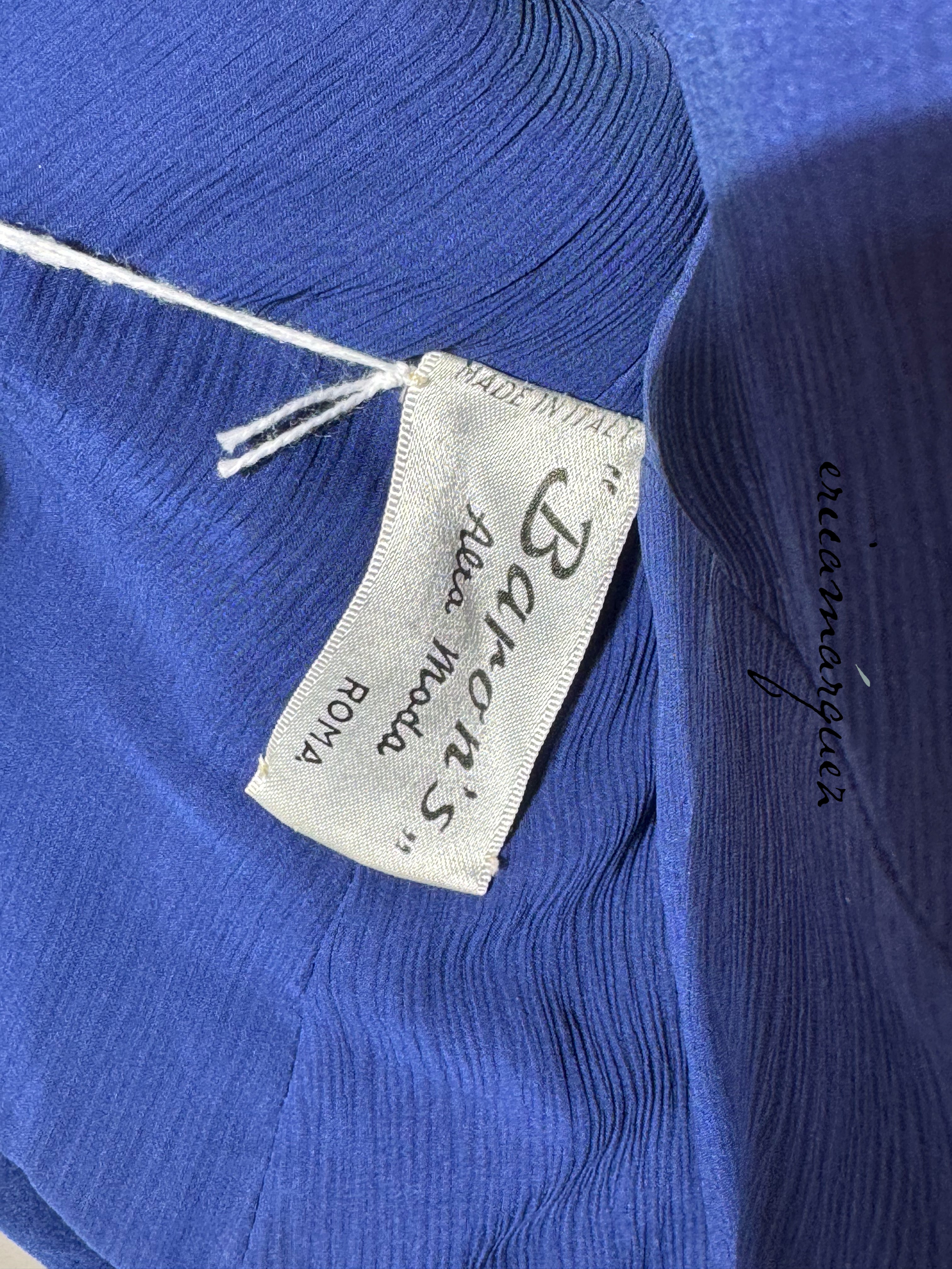 BARON'S ALTA MODA, Velvet and Rhinestone Electric Blue High-Waist Skirt Ensemble