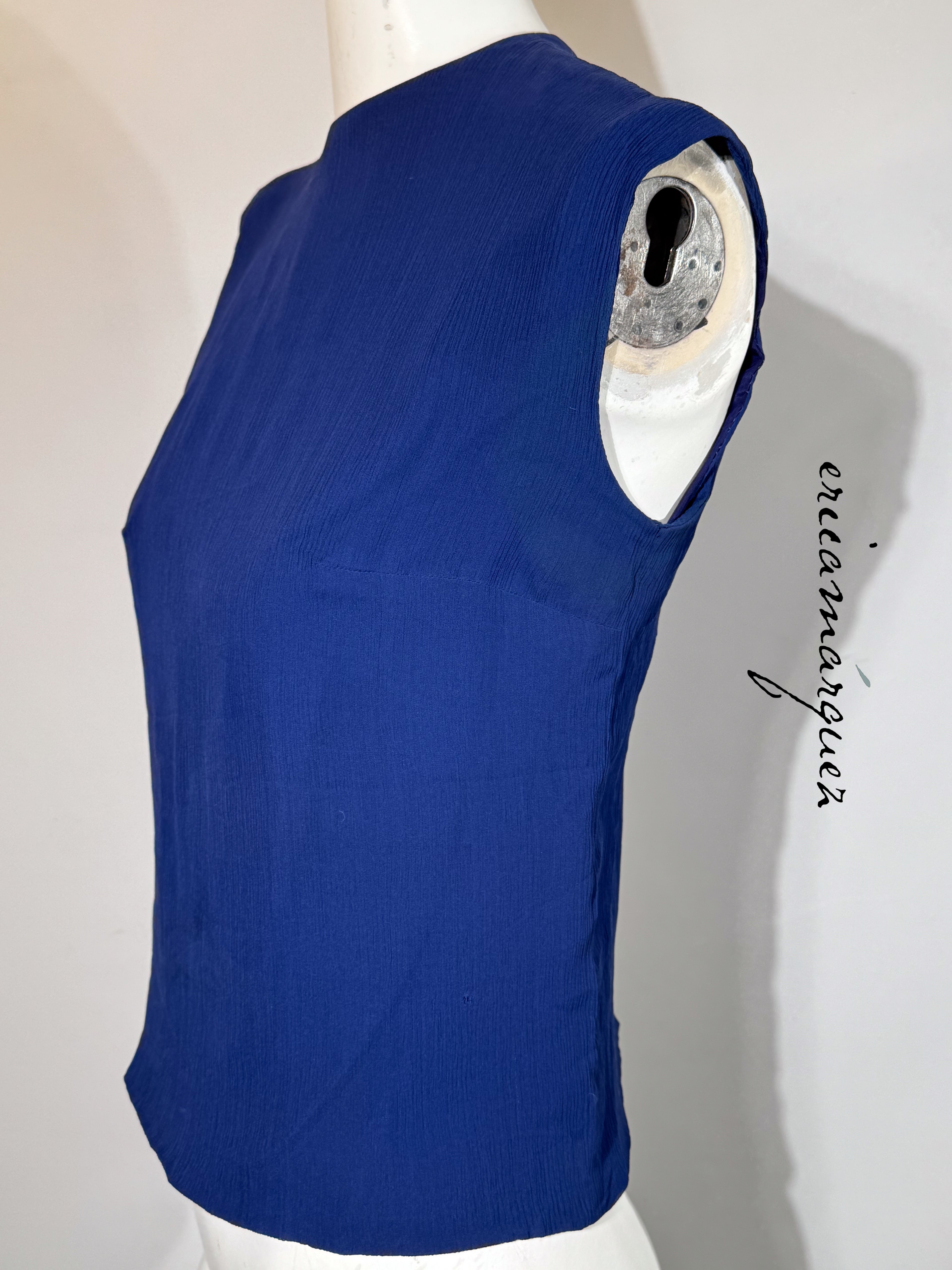 BARON'S ALTA MODA, Velvet and Rhinestone Electric Blue High-Waist Skirt Ensemble