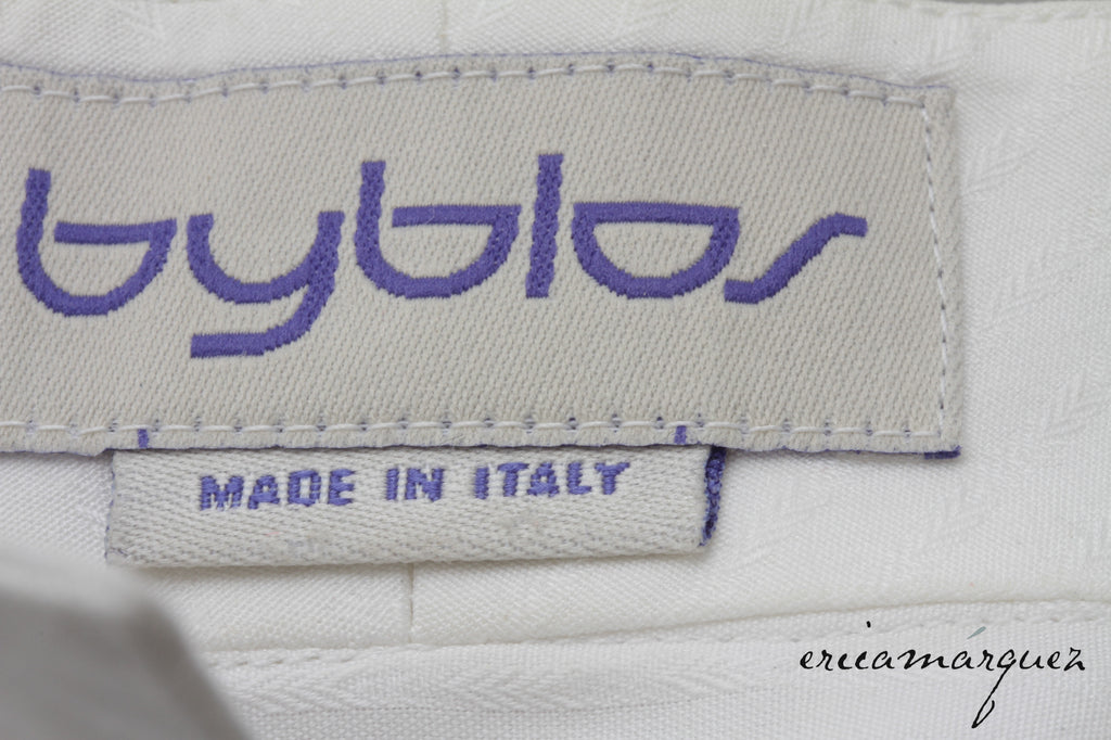 BYBLOS, Made In Italy, Mandarin Collar, Textured Design, Hidden Button, Long Sleeve Shirt