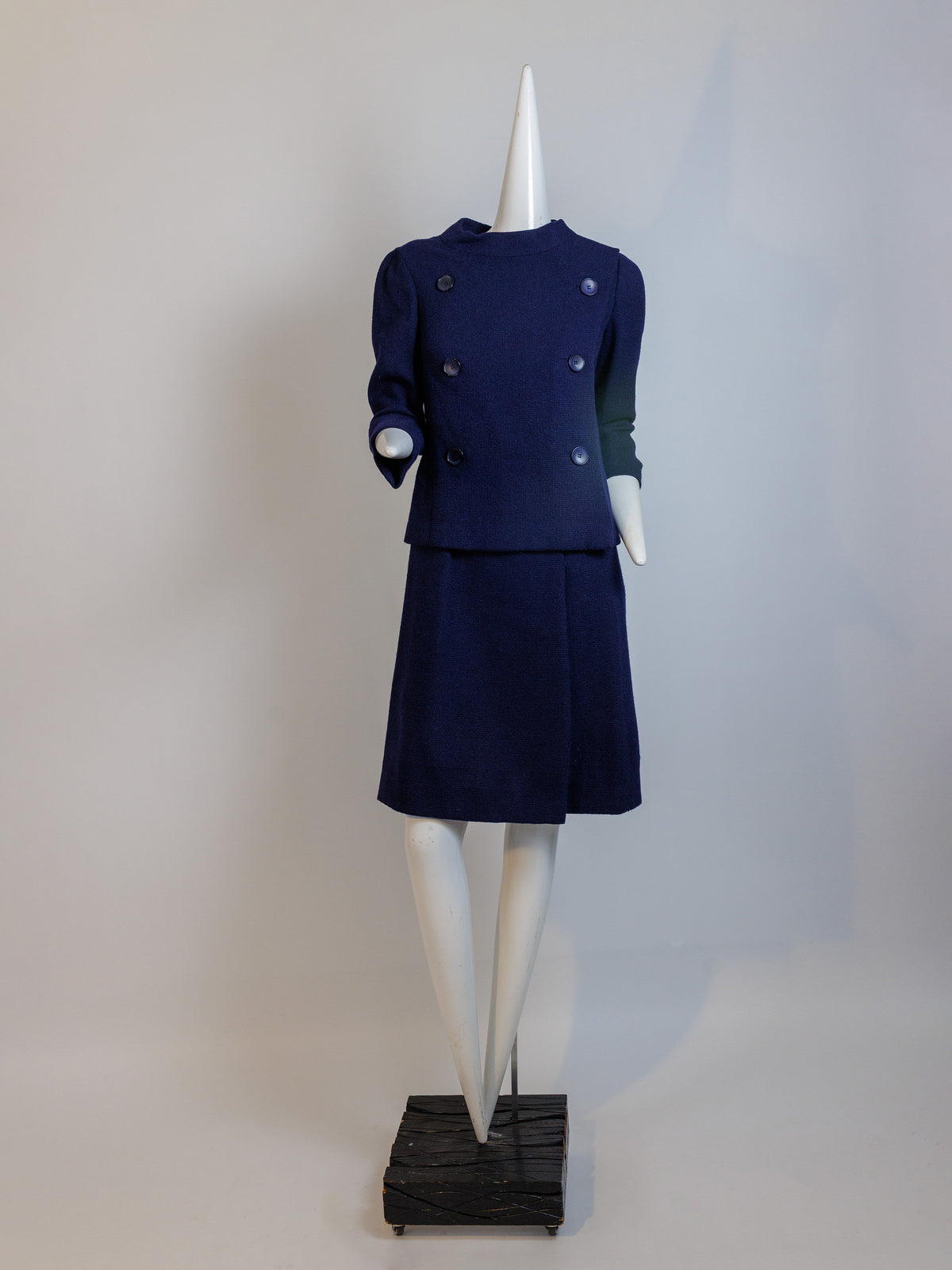 CHRISTIAN DIOR, Haute Couture, hand-sewn oxford blue, ensemble, circa 1950s