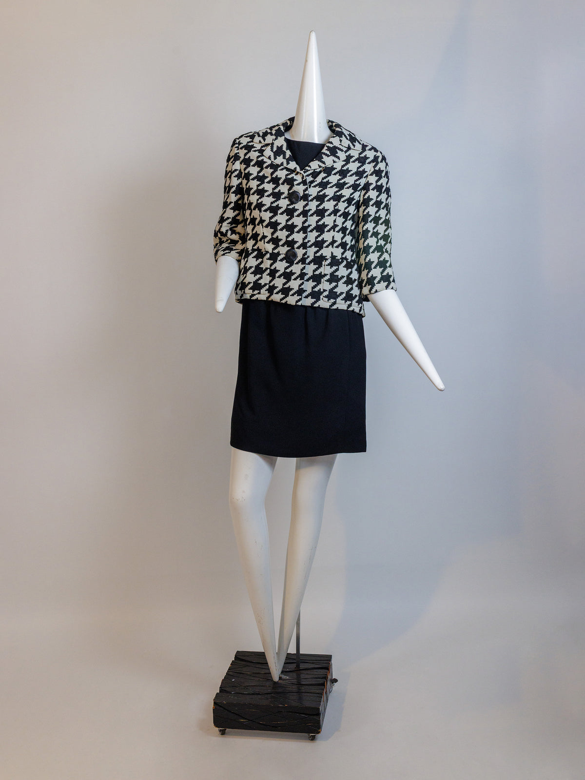 CHRISTIAN DIOR, Haute Couture, hand-sewn dress and houndstooth blazer, c. 1950s