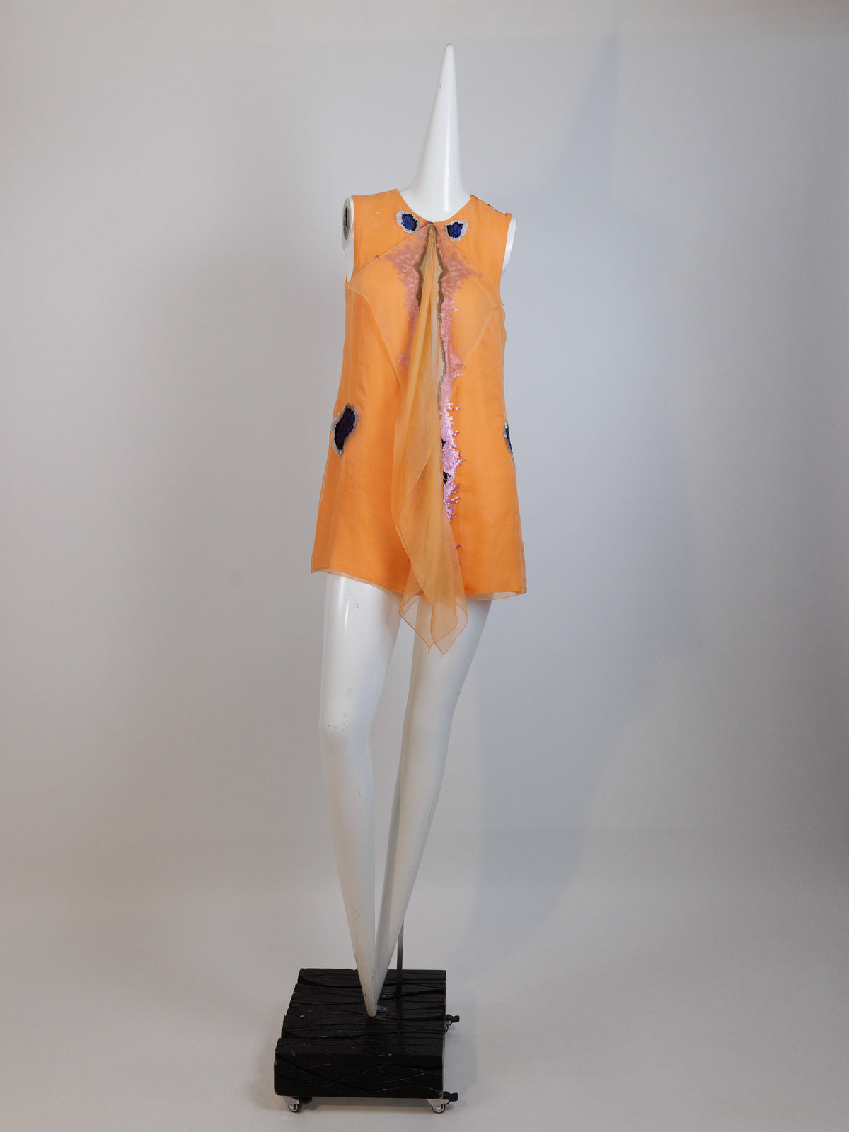 CHRISTIAN DIOR, Raf Simons S/S 2013 Runway Orange Silk sequin butterfly dress
