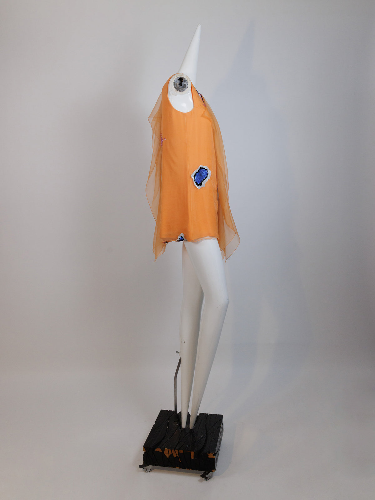 CHRISTIAN DIOR, Raf Simons S/S 2013 Runway Orange Silk sequin butterfly dress