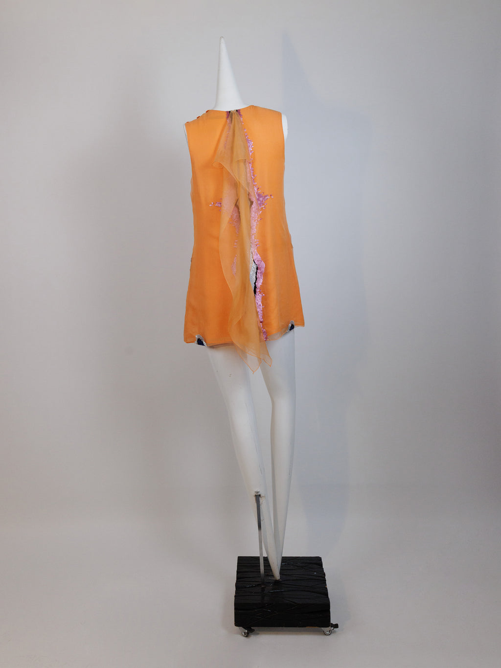 CHRISTIAN DIOR, Raf Simons S/S 2013 Runway Orange Silk sequin butterfly dress