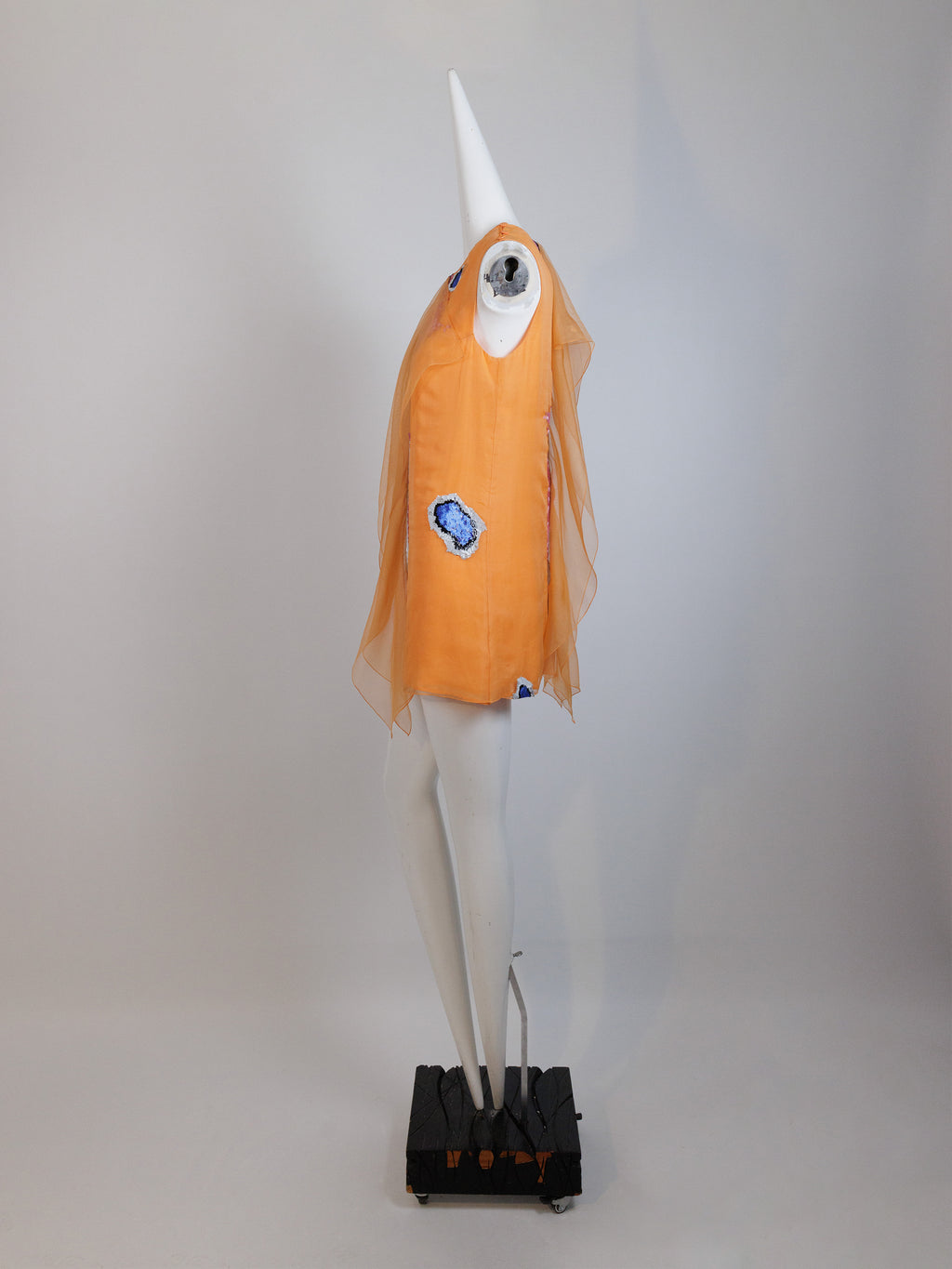 CHRISTIAN DIOR, Raf Simons S/S 2013 Runway Orange Silk sequin butterfly dress
