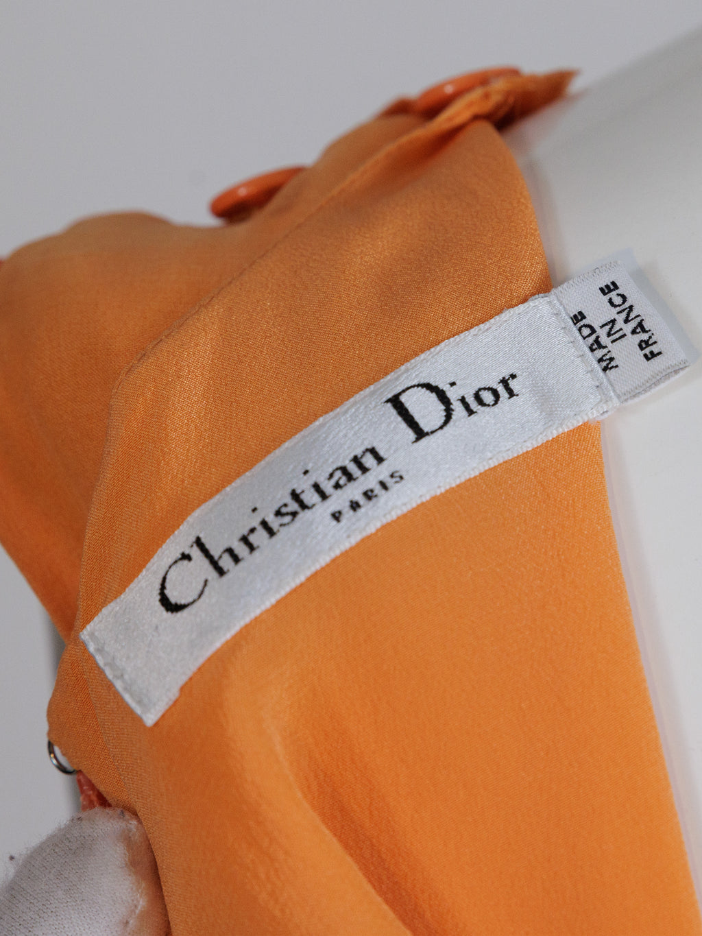 CHRISTIAN DIOR, Raf Simons S/S 2013 Runway Orange Silk sequin butterfly dress
