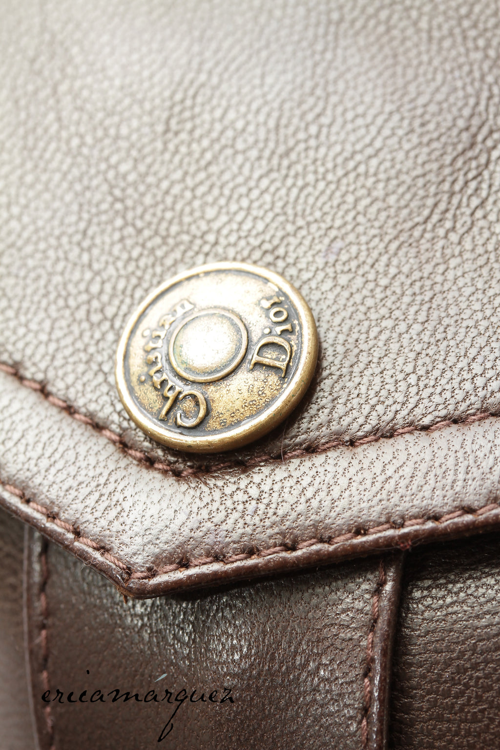 CHRISTIAN DIOR, Coat, Brown lambskin with Christian Dior Buttons