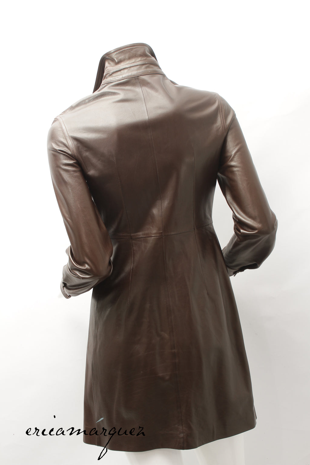 CHRISTIAN DIOR, Coat, Brown lambskin with Christian Dior Buttons