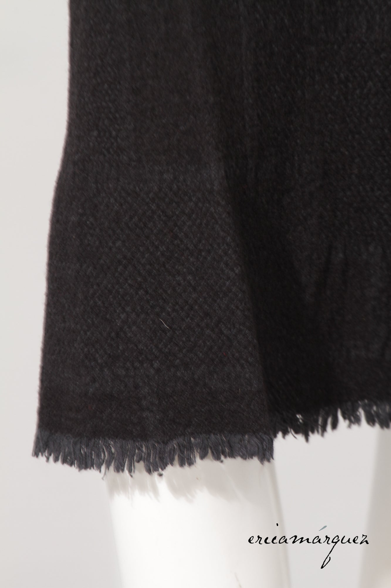 COMME DES GARCONS, Wool Blend Aya-Ori Weave Black Oversize Scarf