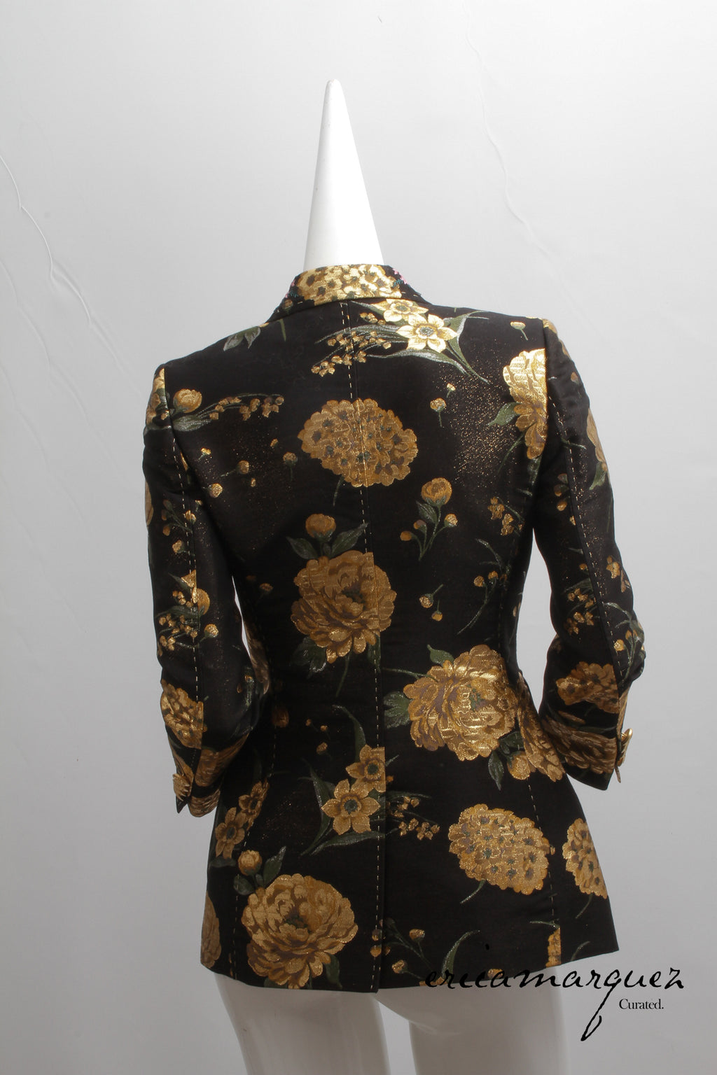 DOLCE & GABBANA, Double-Breasted Turlington Floral Metallic Lamé Jacquard Jacket