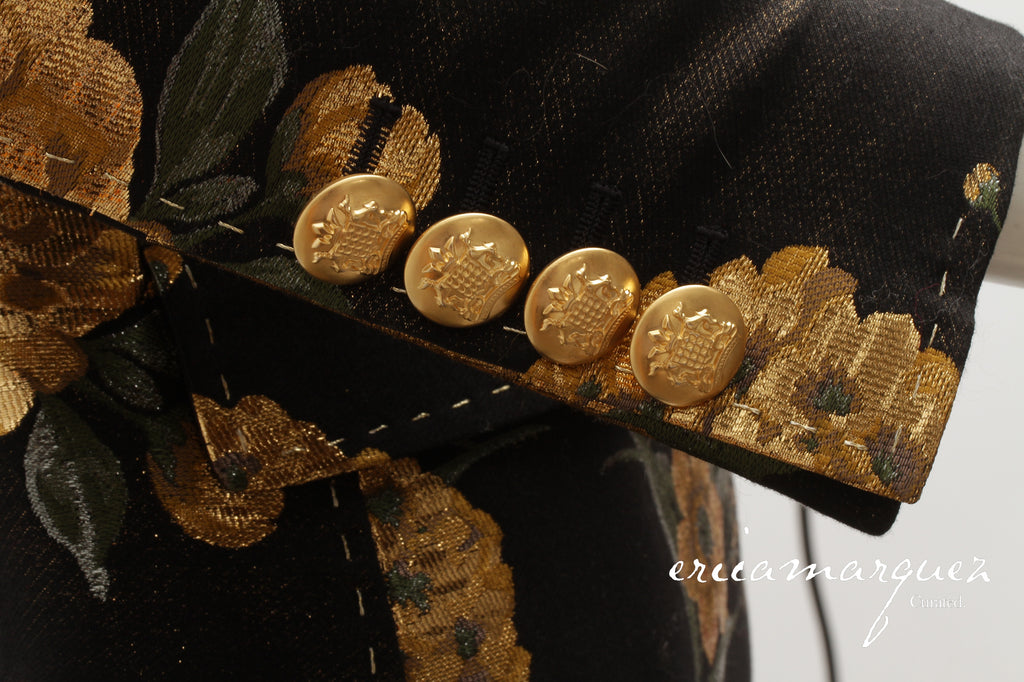 DOLCE & GABBANA, Double-Breasted Turlington Floral Metallic Lamé Jacquard Jacket