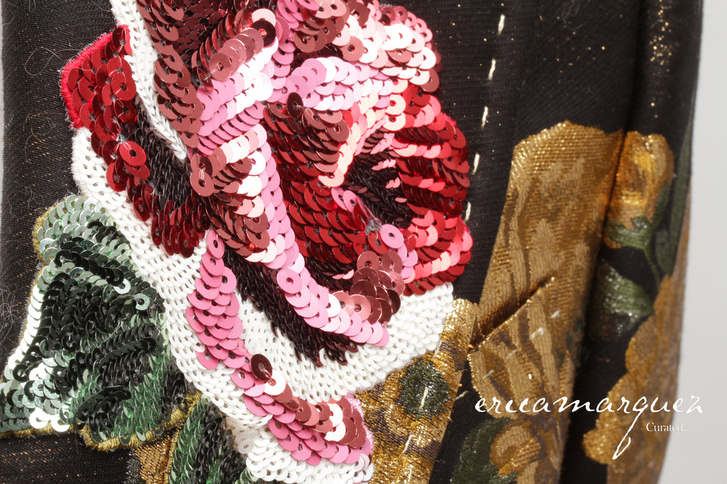 DOLCE & GABBANA, Double-Breasted Turlington Floral Metallic Lamé Jacquard Jacket