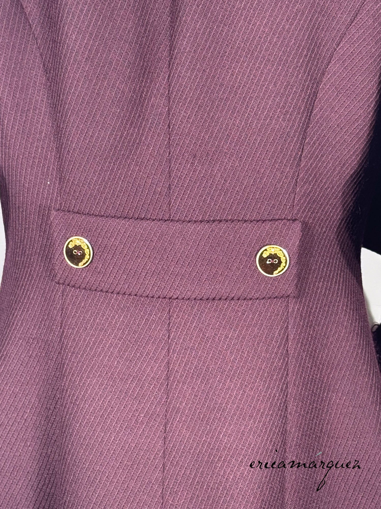 JOHN GALLIANO, Plum, Wool Blend, One Button Closure, Oversize Collar, Coat, 1998