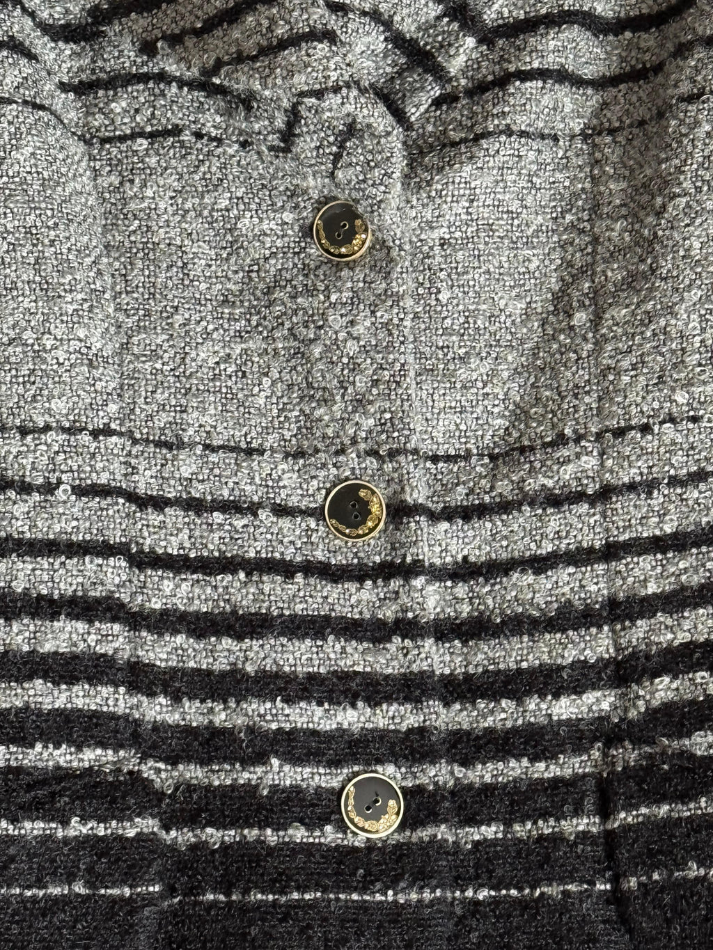 JOHN GALLIANO, Black and grey stripe mohair wool dovetail three-button jacket