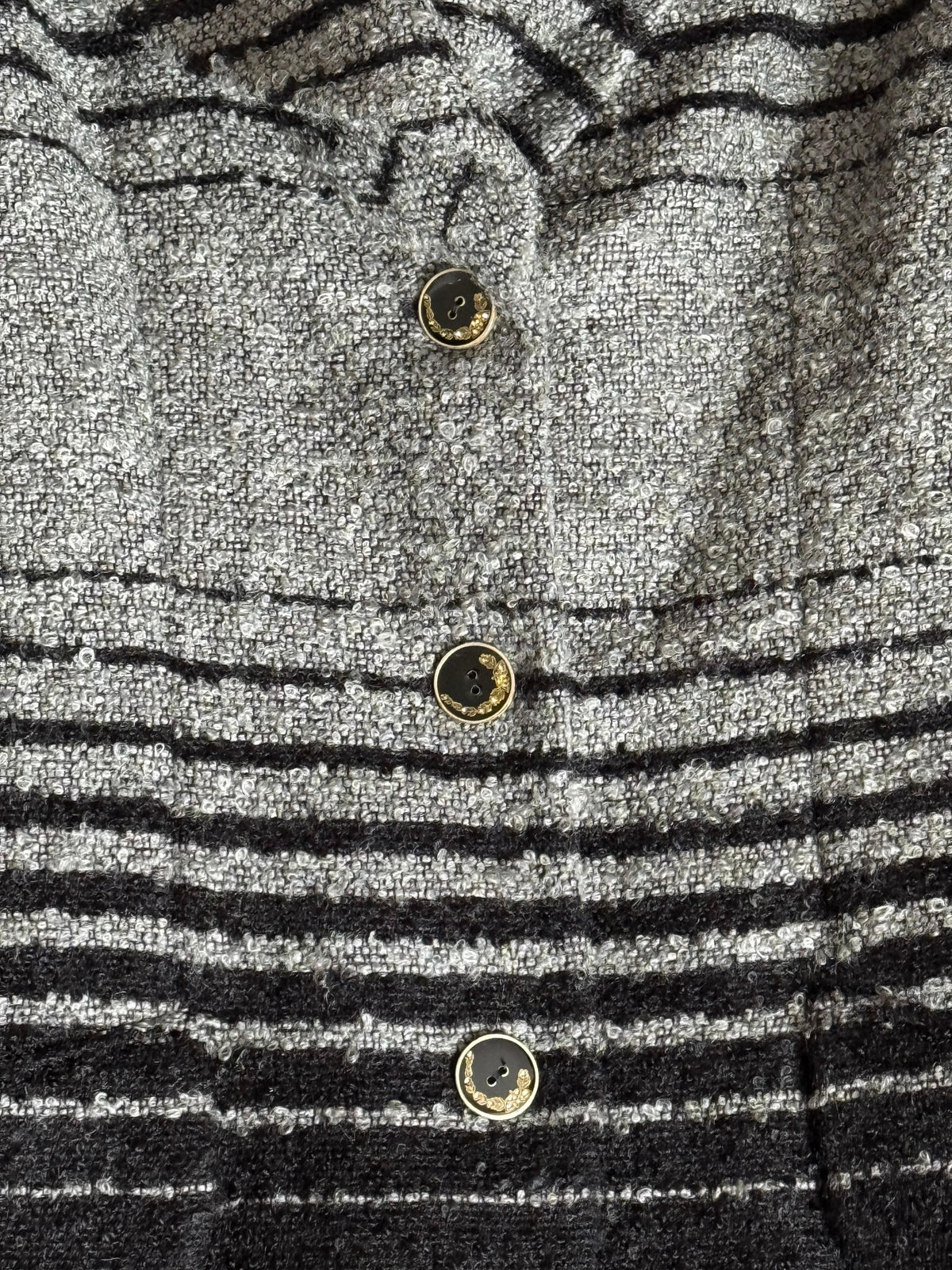 JOHN GALLIANO, Black and grey stripe mohair wool dovetail three-button jacket
