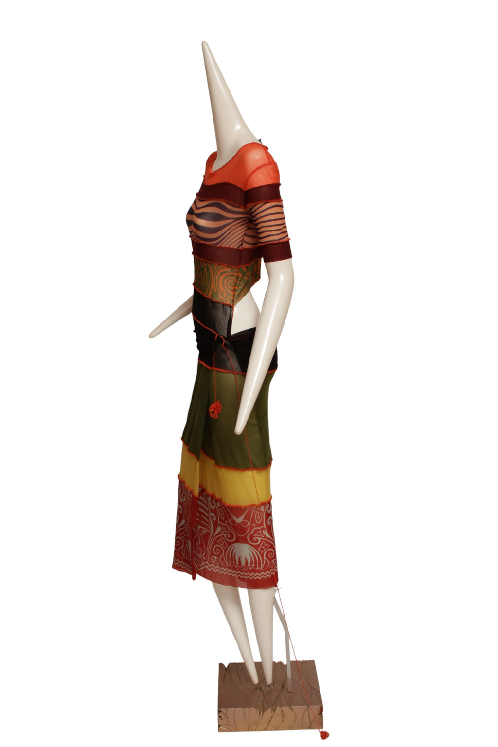 JEAN PAUL GAULTIER, SS1996 STRIPED MESH DRESS