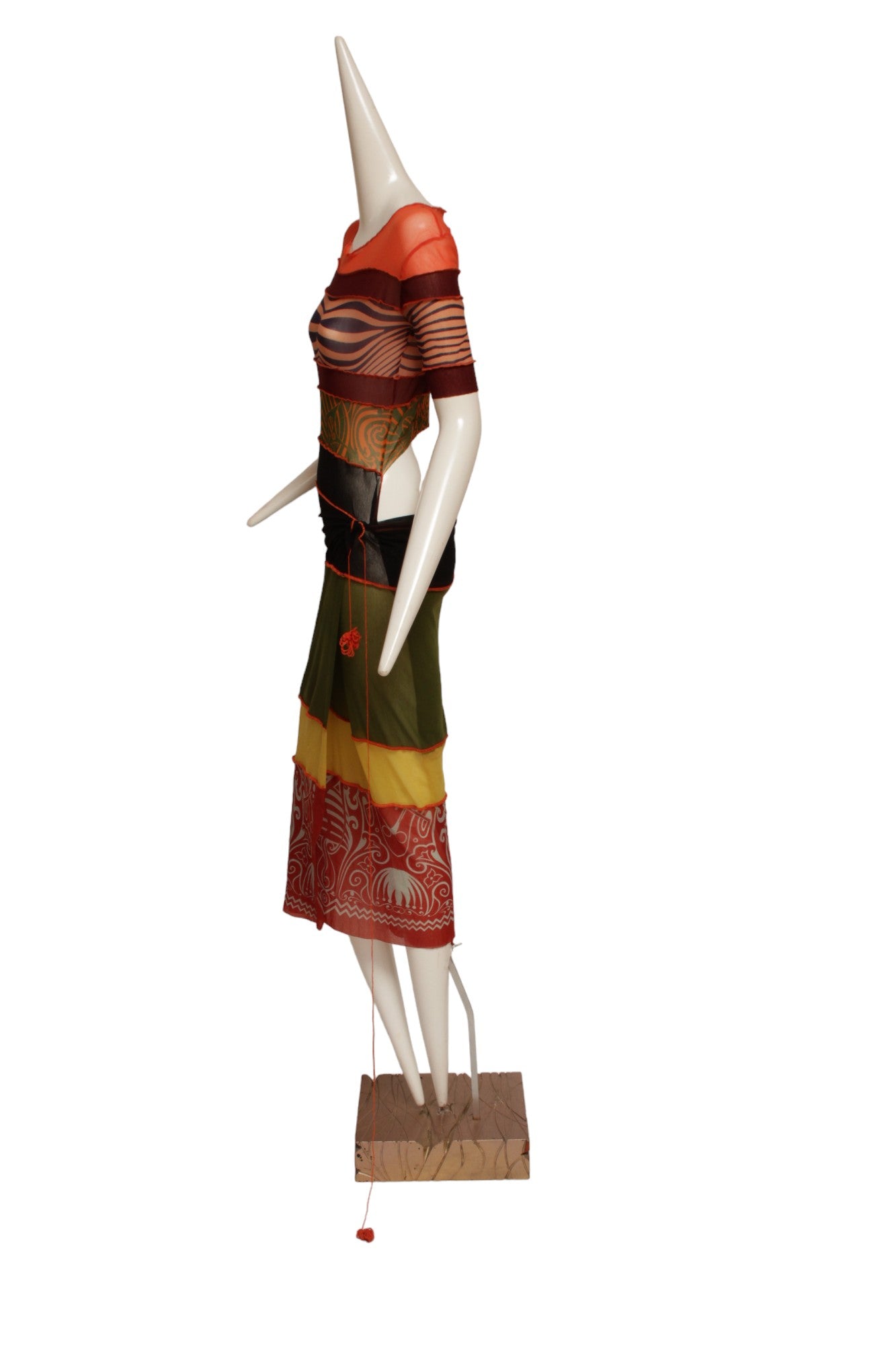 JEAN PAUL GAULTIER, SS1996 STRIPED MESH DRESS