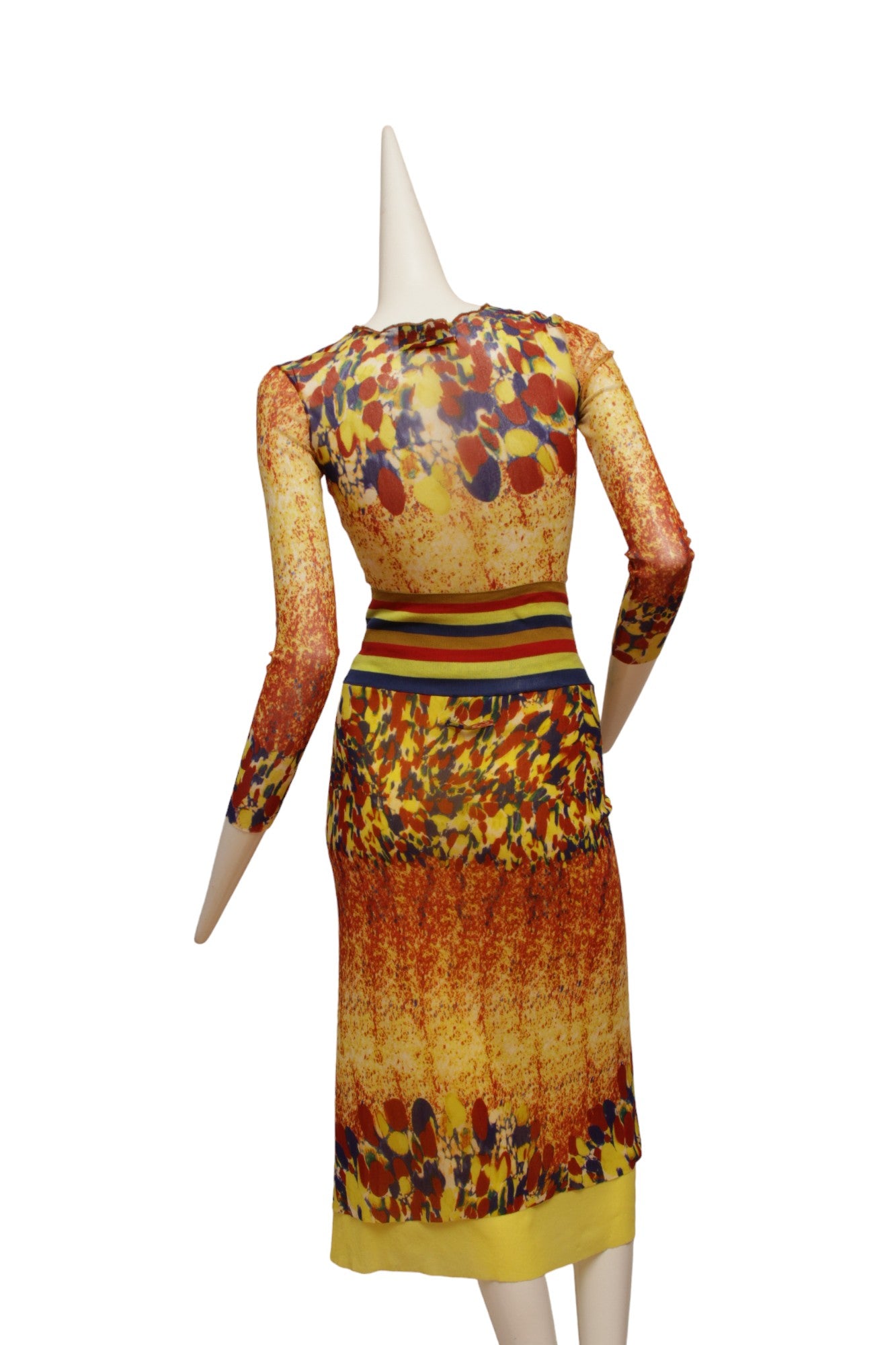 Jean Paul Gaultier Maille Red, Yellow, Blue Mesh Long sleeve Top