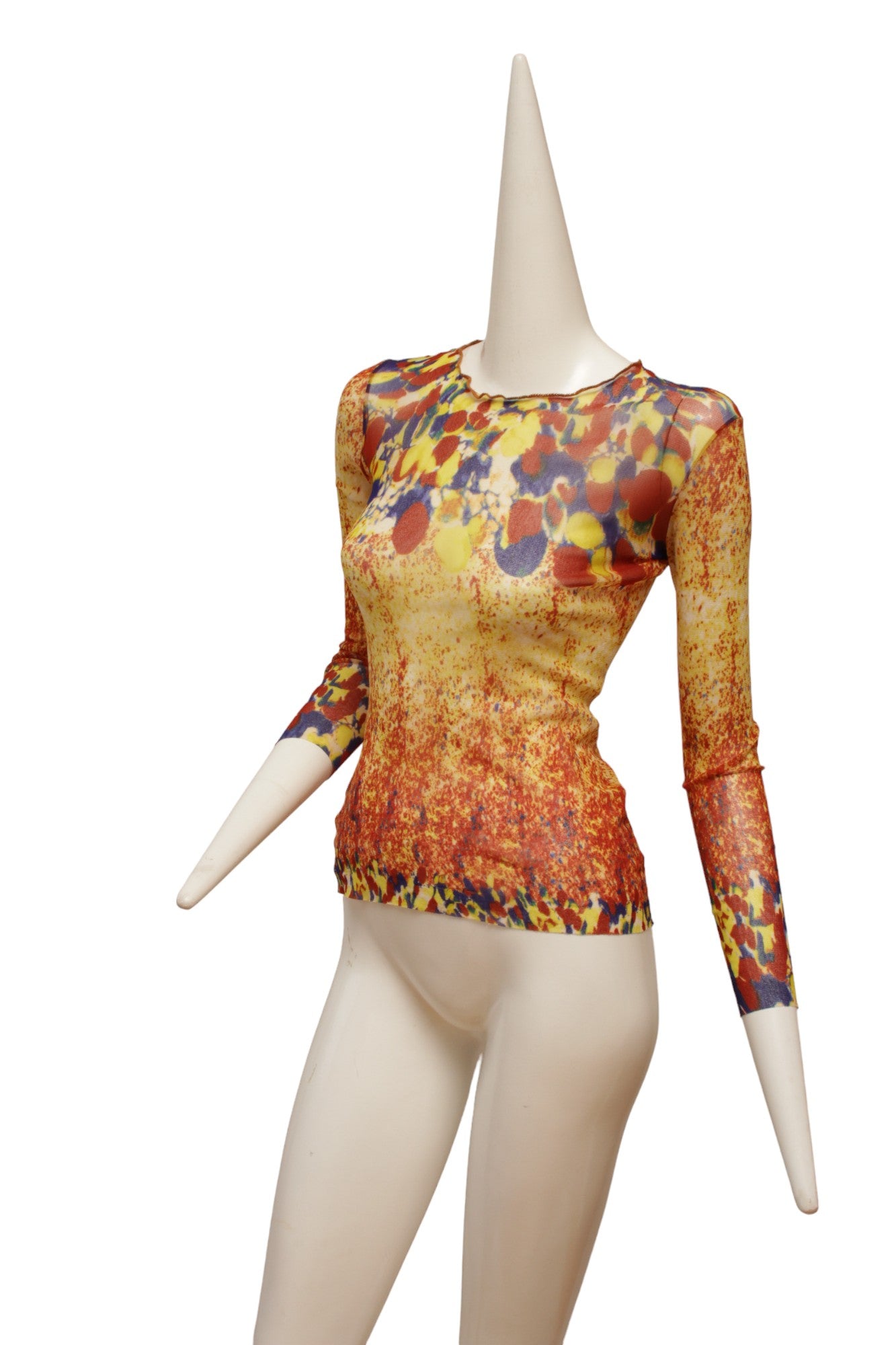 Jean Paul Gaultier Maille Red, Yellow, Blue Mesh Long sleeve Top