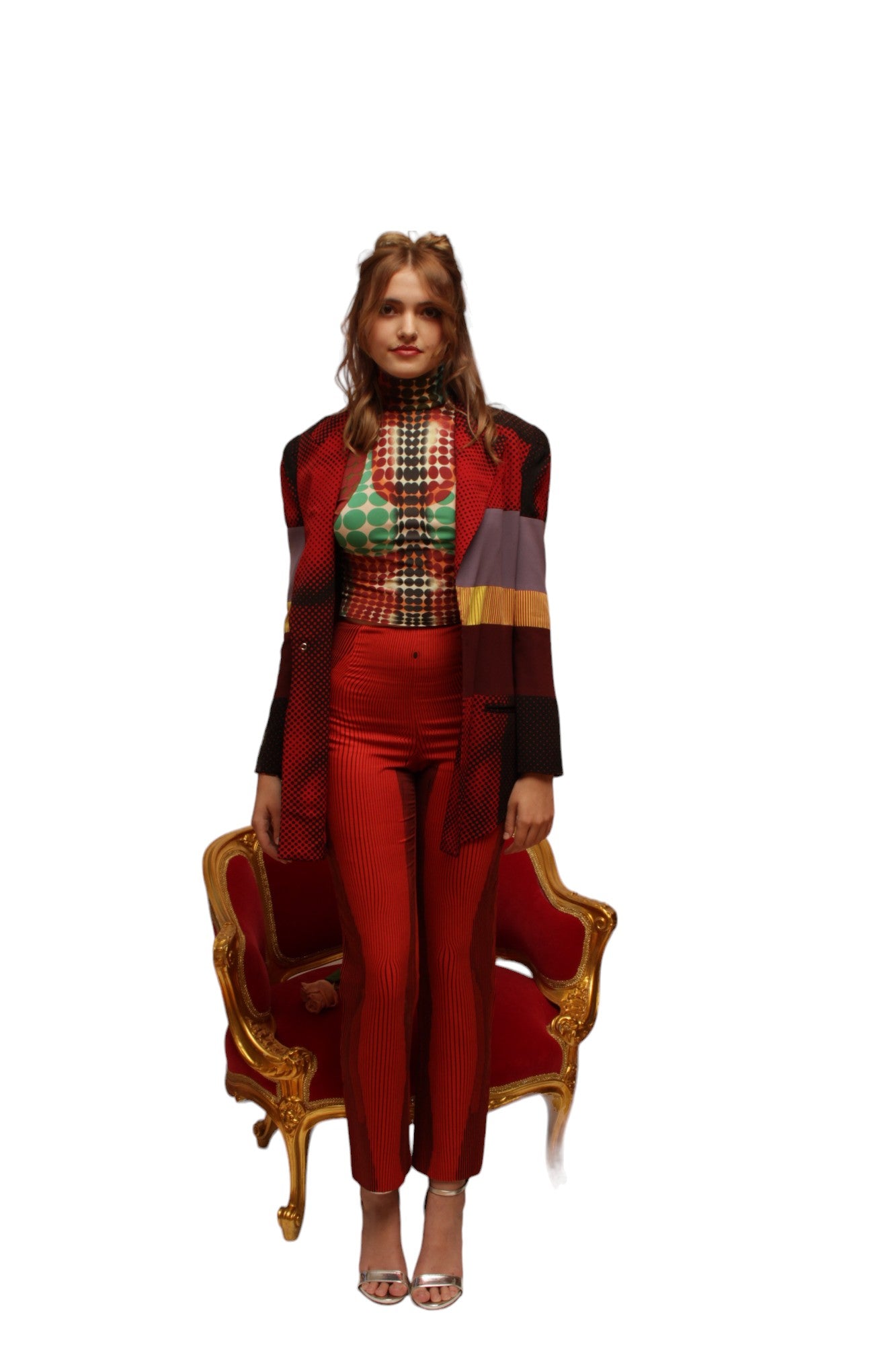 JEAN PAUL GAULTIER 1996 Vintage Maille Cyber Dot Top Turtle Neck Long Sleeve