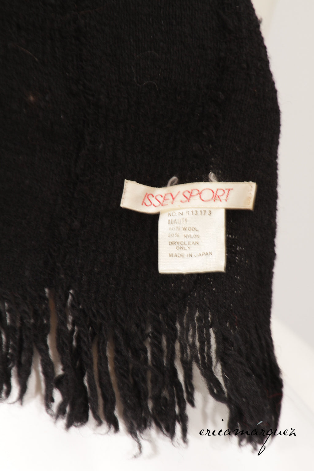 ISSEY SPORT, Oversize Black Wool Saori Weave Scarf
