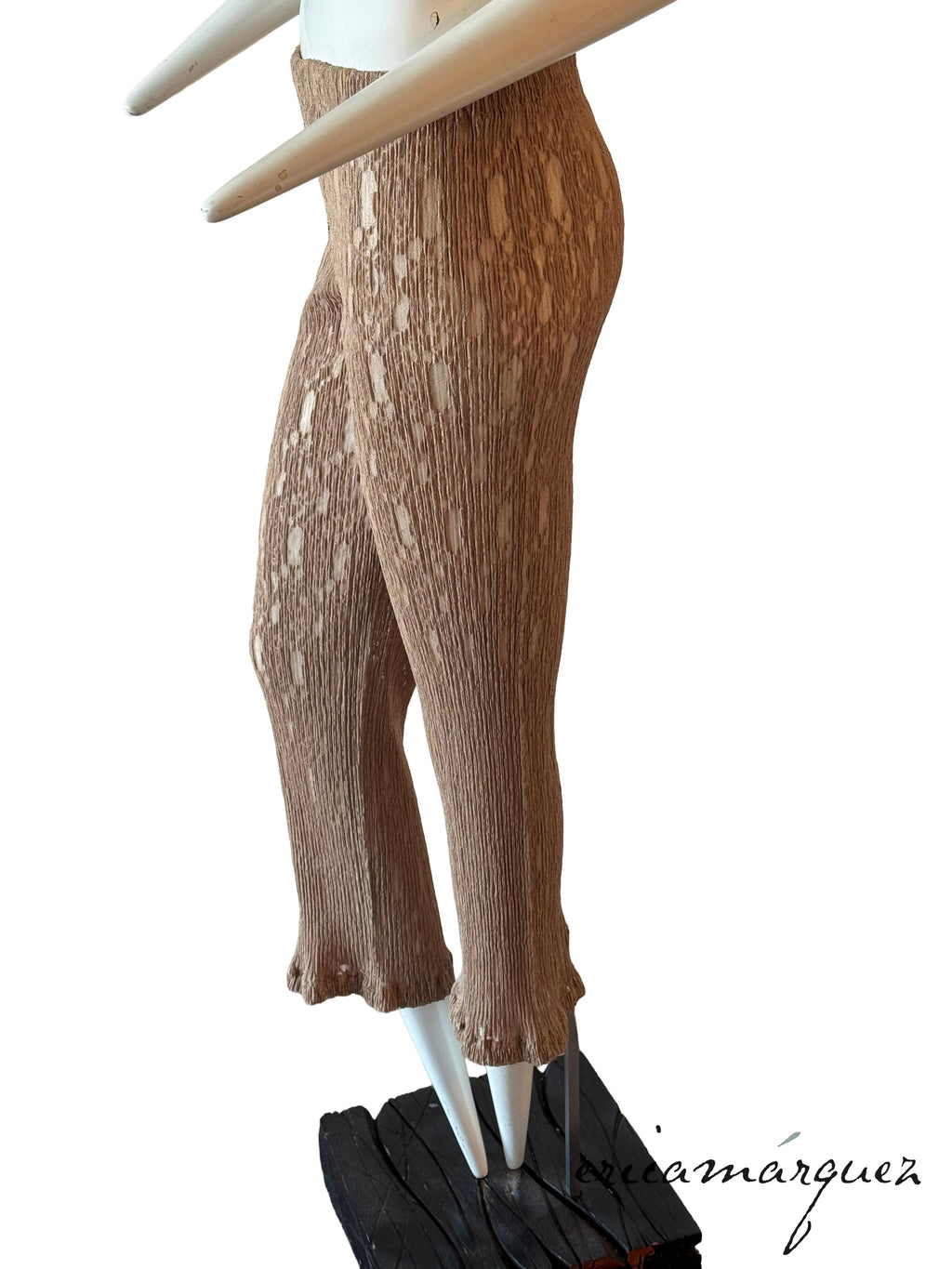 ISSEY MIYAKE, Sleeveless Stretch Lace Ensemble with Ancient Character Print SS98