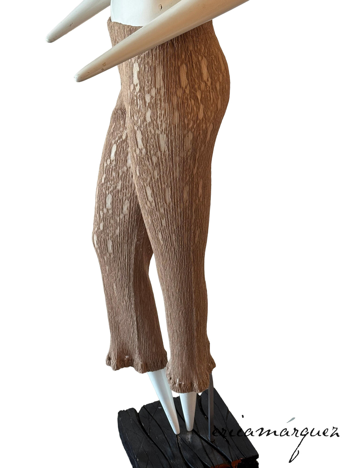 ISSEY MIYAKE, Sleeveless Stretch Lace Ensemble with Ancient Character Print SS98