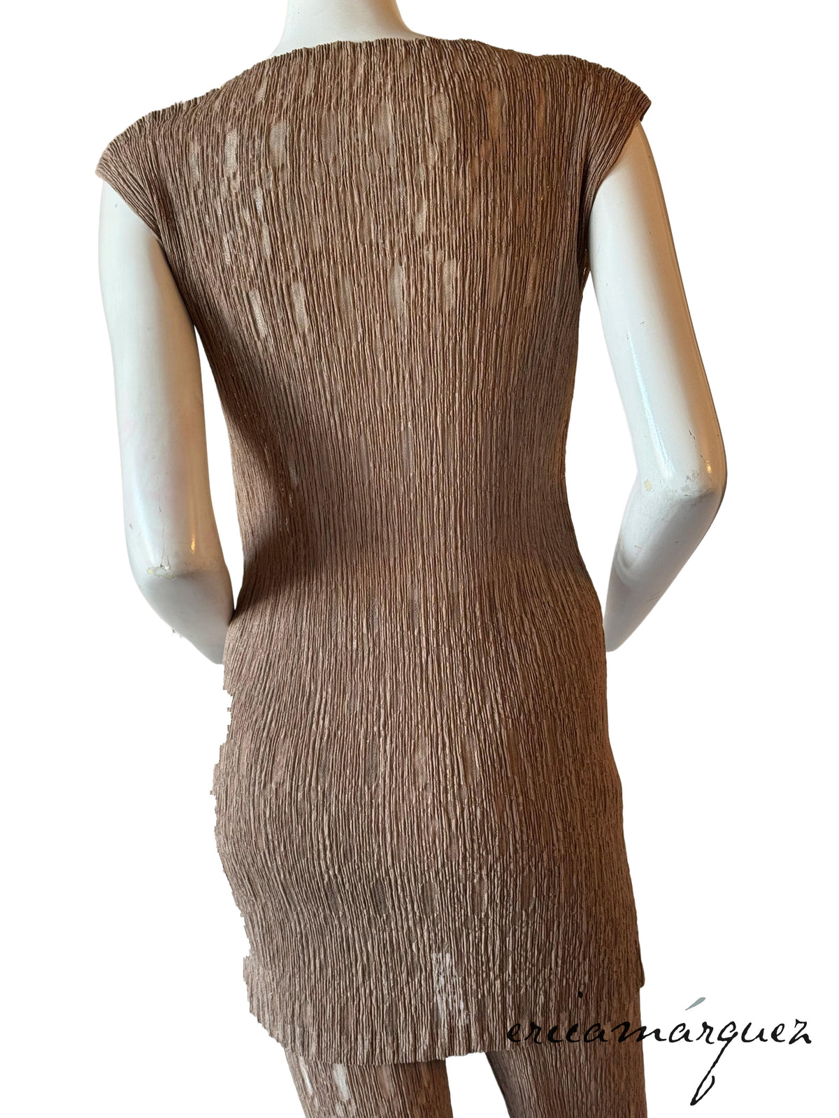 ISSEY MIYAKE, Sleeveless Stretch Lace Ensemble with Ancient Character Print SS98
