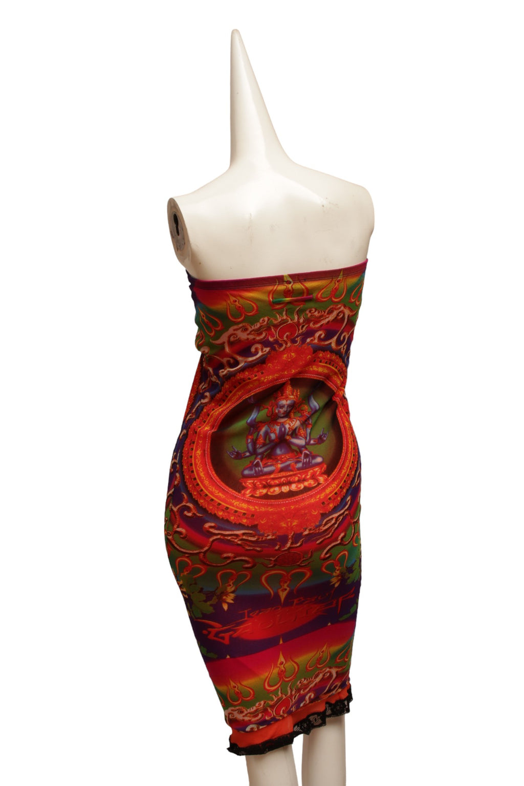 JEAN PAUL GAULTIER, Maille, MESH, Hindu G-d Shiva Butterfly Tattoo Convertible Long Skirt or Tube Dress