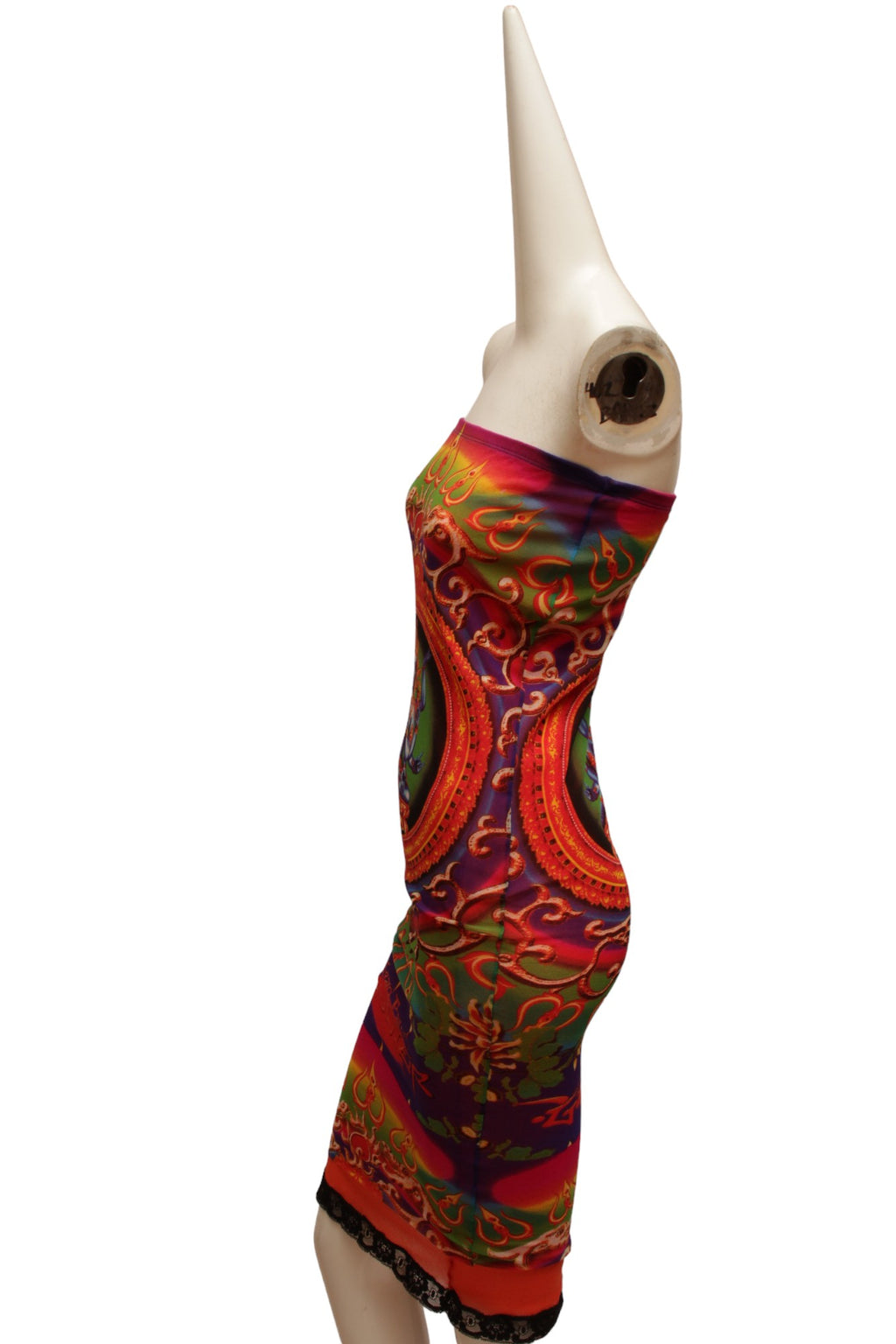 JEAN PAUL GAULTIER, Maille, MESH, Hindu G-d Shiva Butterfly Tattoo Convertible Long Skirt or Tube Dress