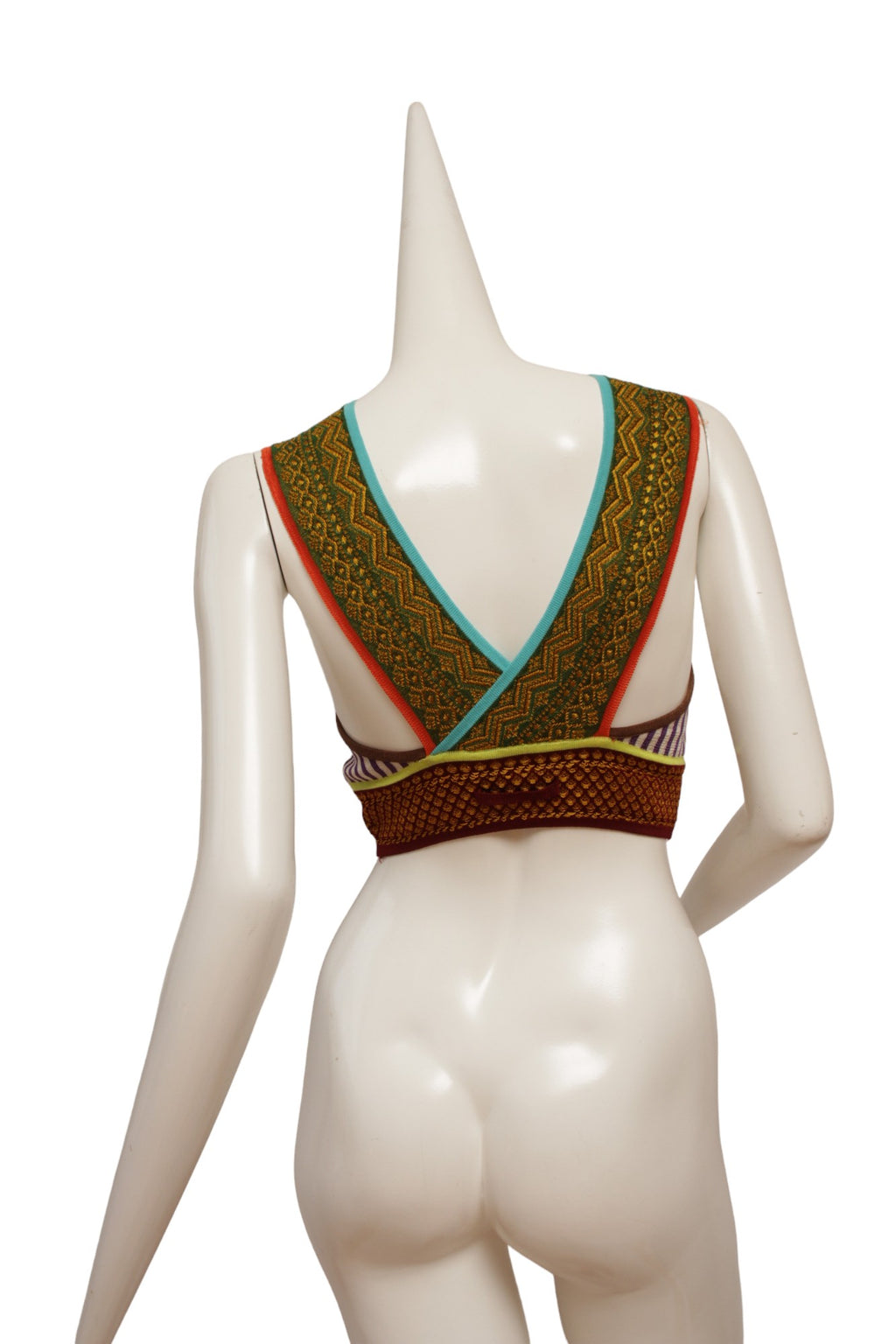 Jean Paul Gaultier Maille Colorful Print Blocked Crop Top