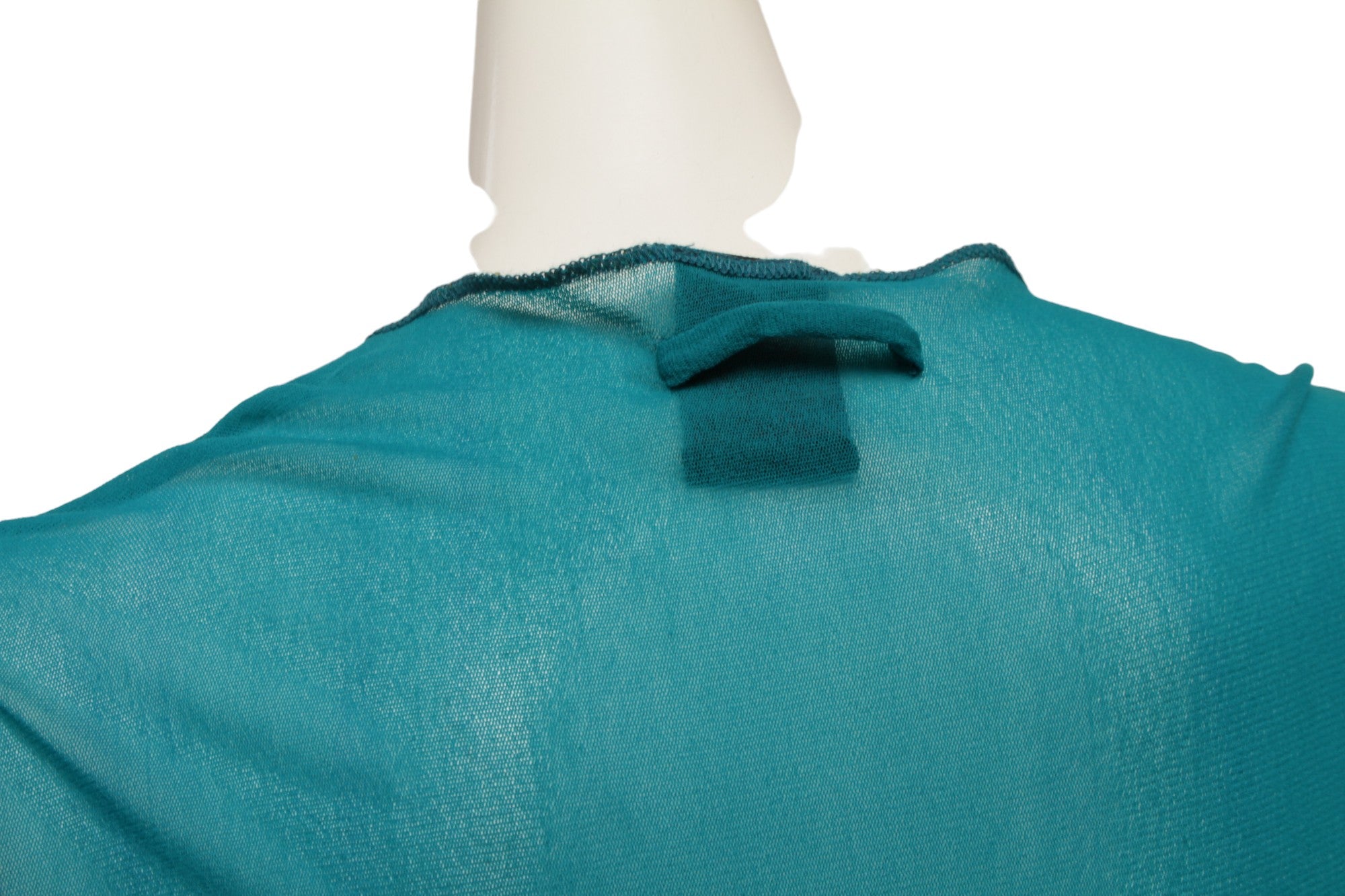 Jean Paul Gaultier Maille Classique Turquoise Long Sleeve Mesh Top