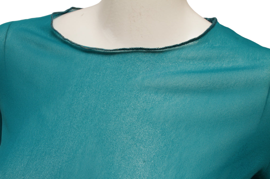 Jean Paul Gaultier Maille Classique Turquoise Long Sleeve Mesh Top