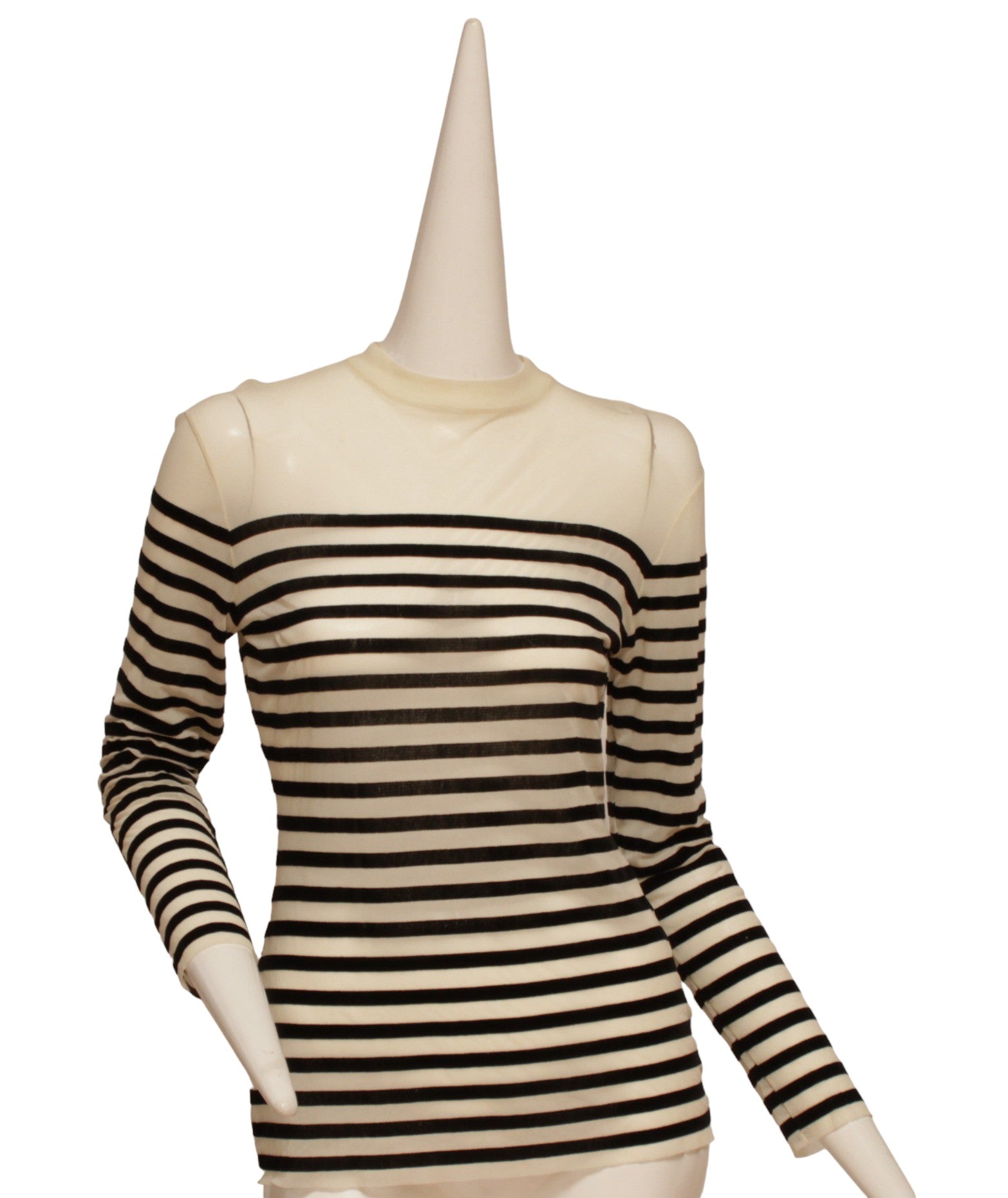 JEAN PAUL GAULTIER CLASSIQUE, black and white stripe, long-sleeve, crew neck, top