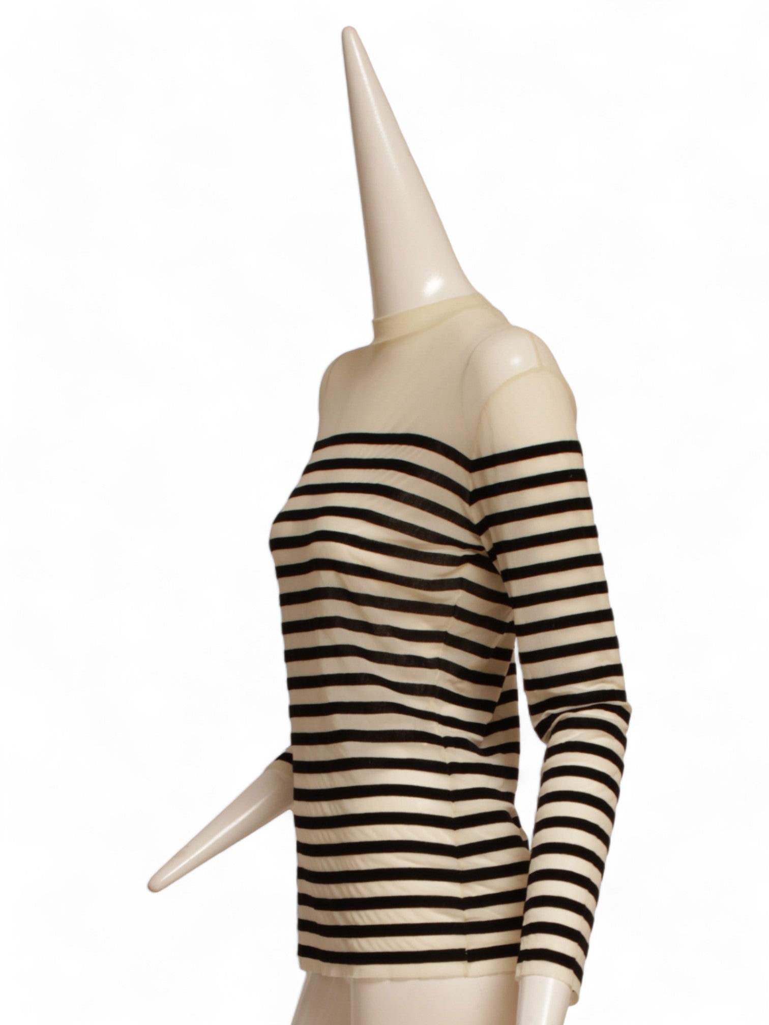 JEAN PAUL GAULTIER CLASSIQUE, black and white stripe, long-sleeve, crew neck, top