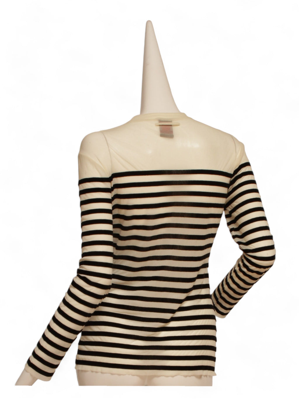 JEAN PAUL GAULTIER CLASSIQUE, black and white stripe, long-sleeve, crew neck, top