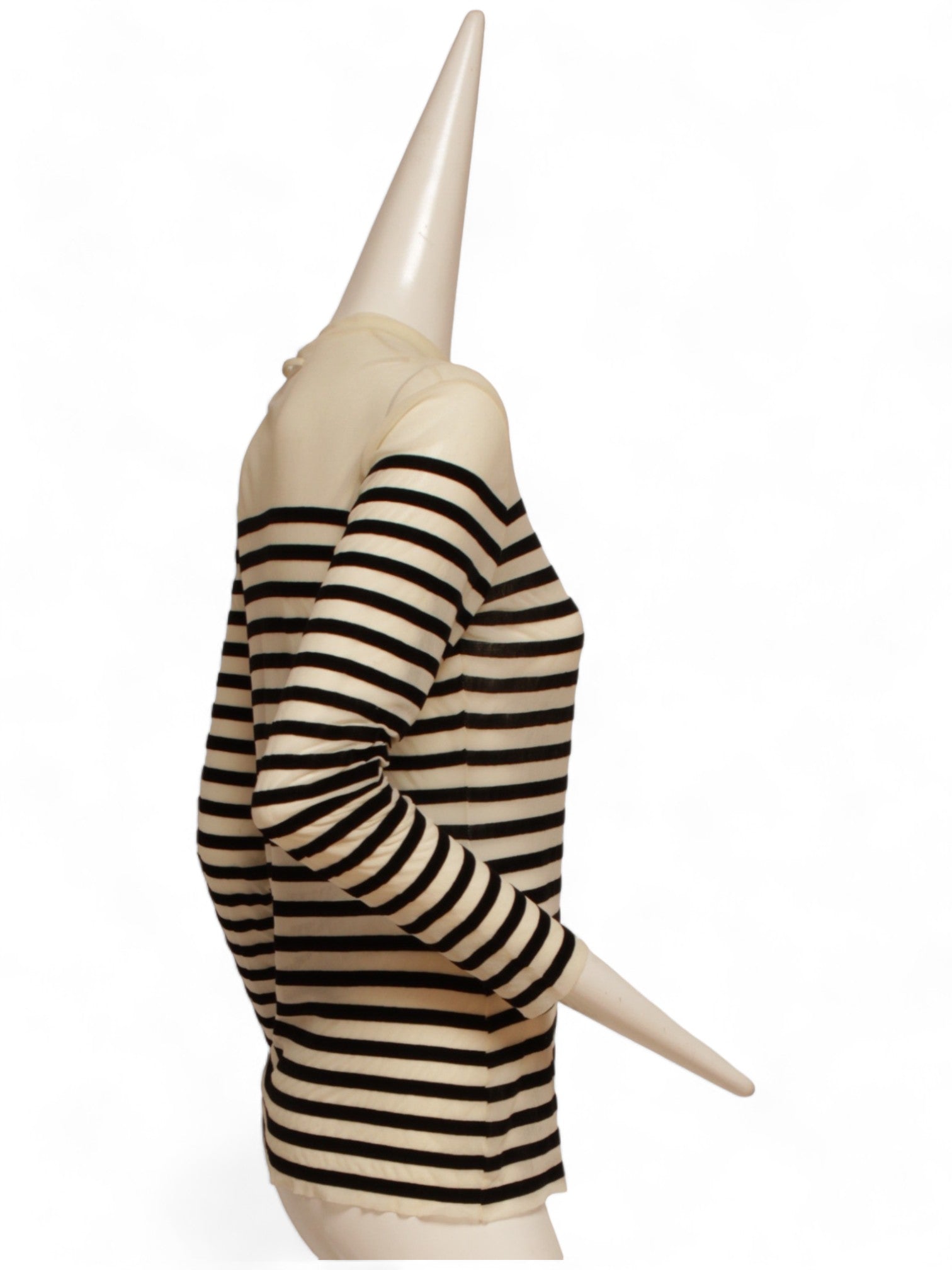 JEAN PAUL GAULTIER CLASSIQUE, black and white stripe, long-sleeve, crew neck, top
