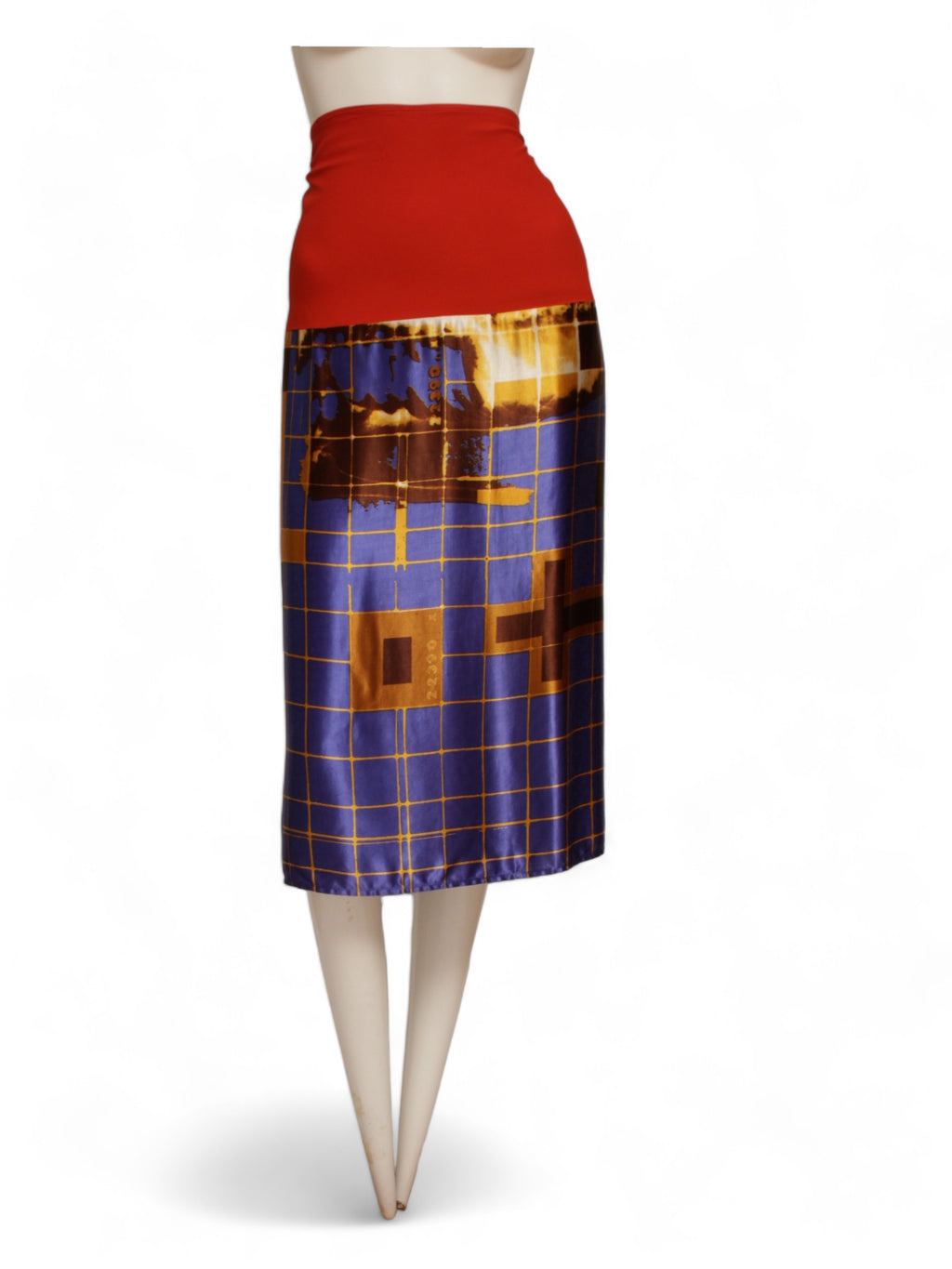JEAN PAUL GAULTIER SS 1996 Cyberbaba patchwork x-ray wrap shirt dress