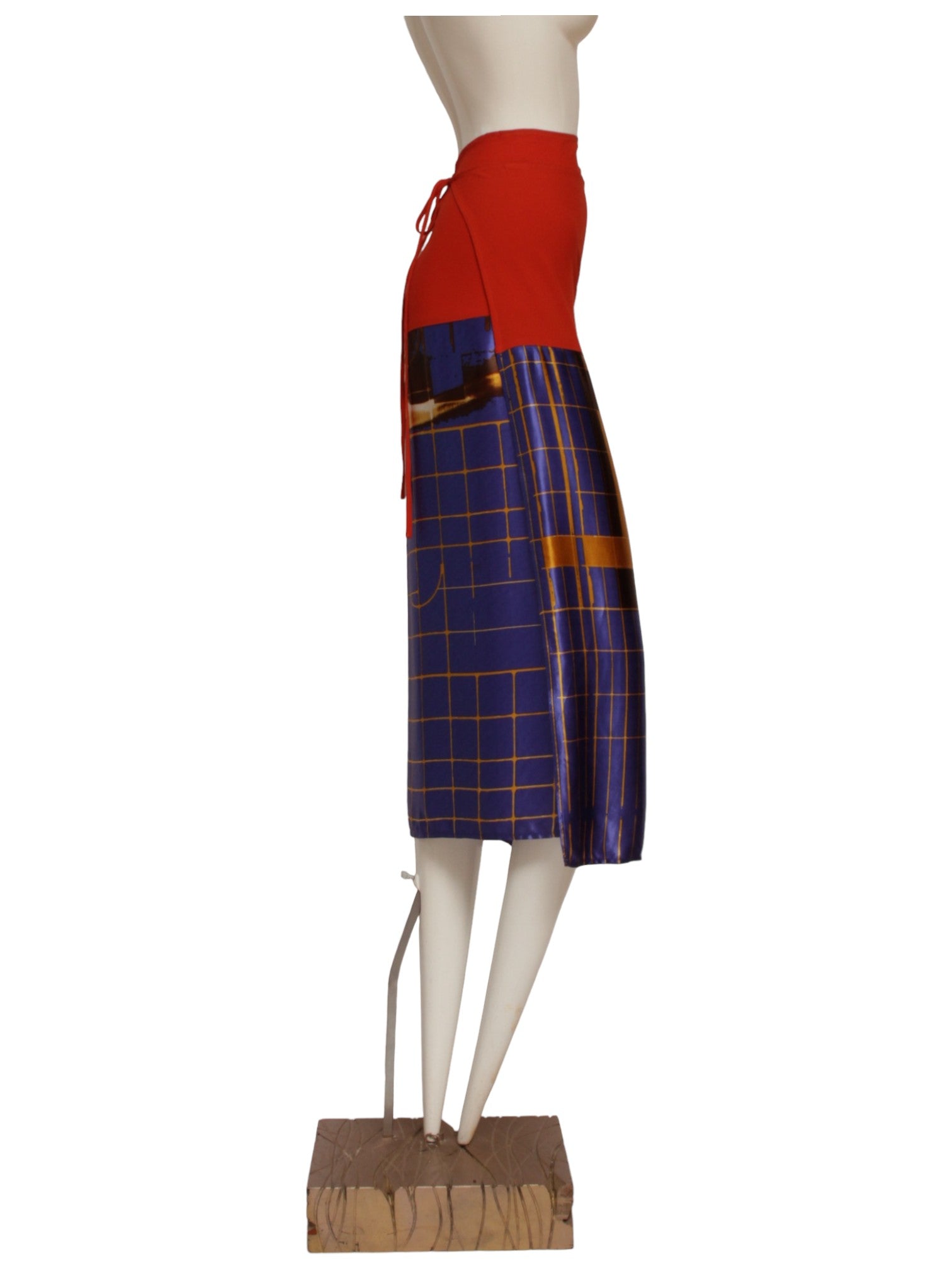 JEAN PAUL GAULTIER SS 1996 Cyberbaba patchwork x-ray wrap shirt dress