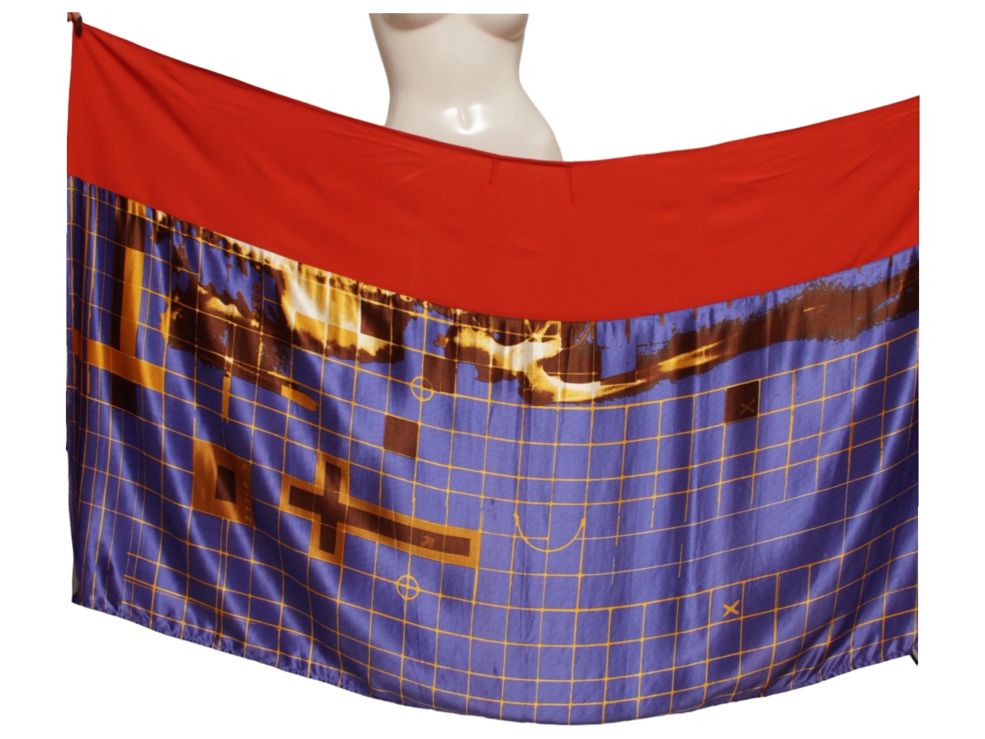 JEAN PAUL GAULTIER SS 1996 Cyberbaba patchwork x-ray wrap shirt dress