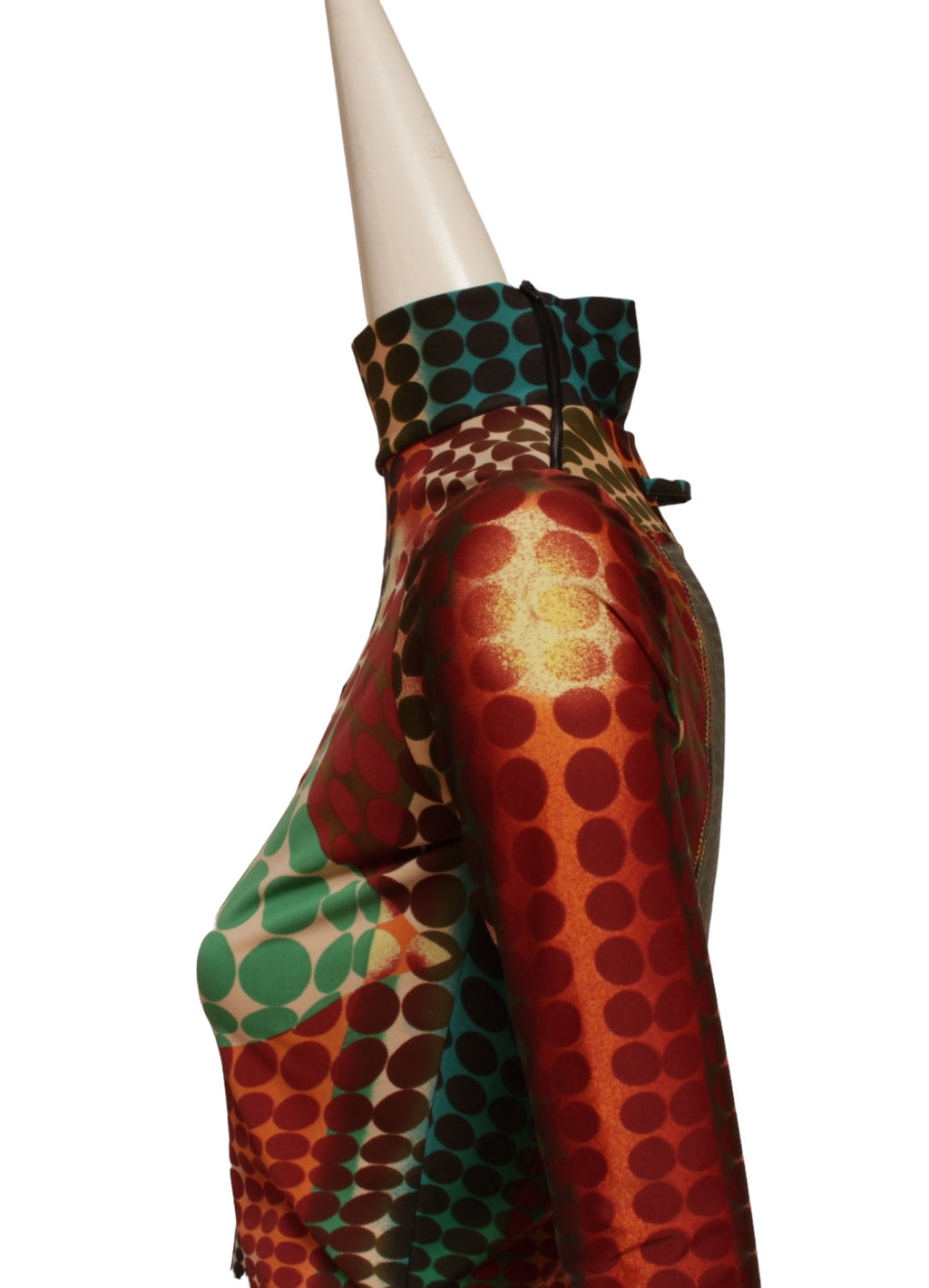 JEAN PAUL GAULTIER 1996 Vintage Maille Cyber Dot Top Turtle Neck Long Sleeve