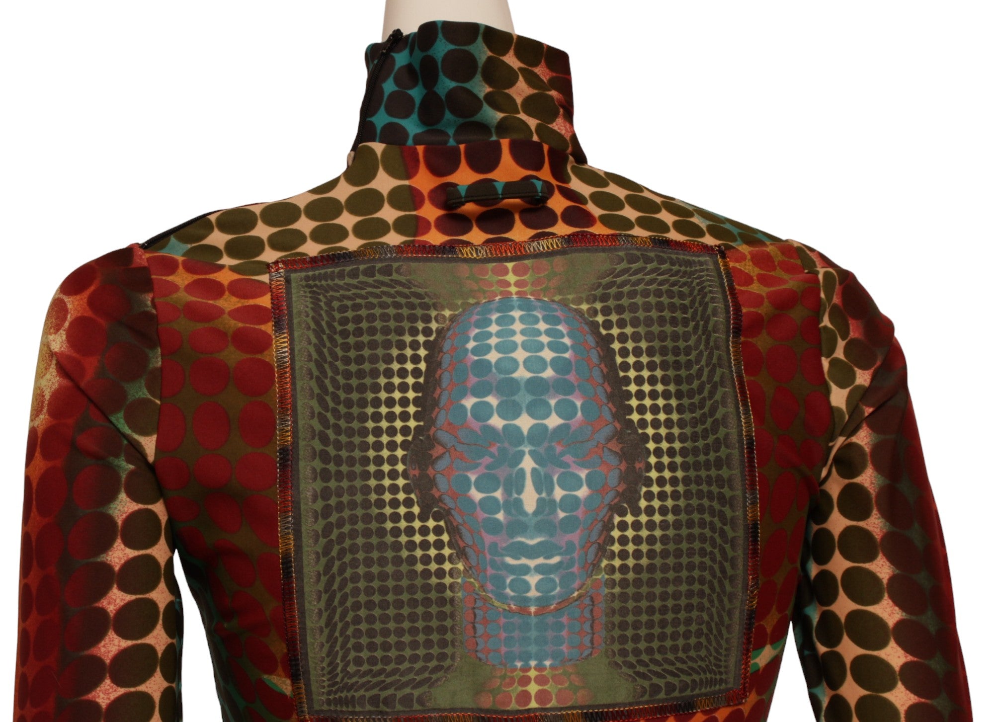 JEAN PAUL GAULTIER 1996 Vintage Maille Cyber Dot Top Turtle Neck Long Sleeve