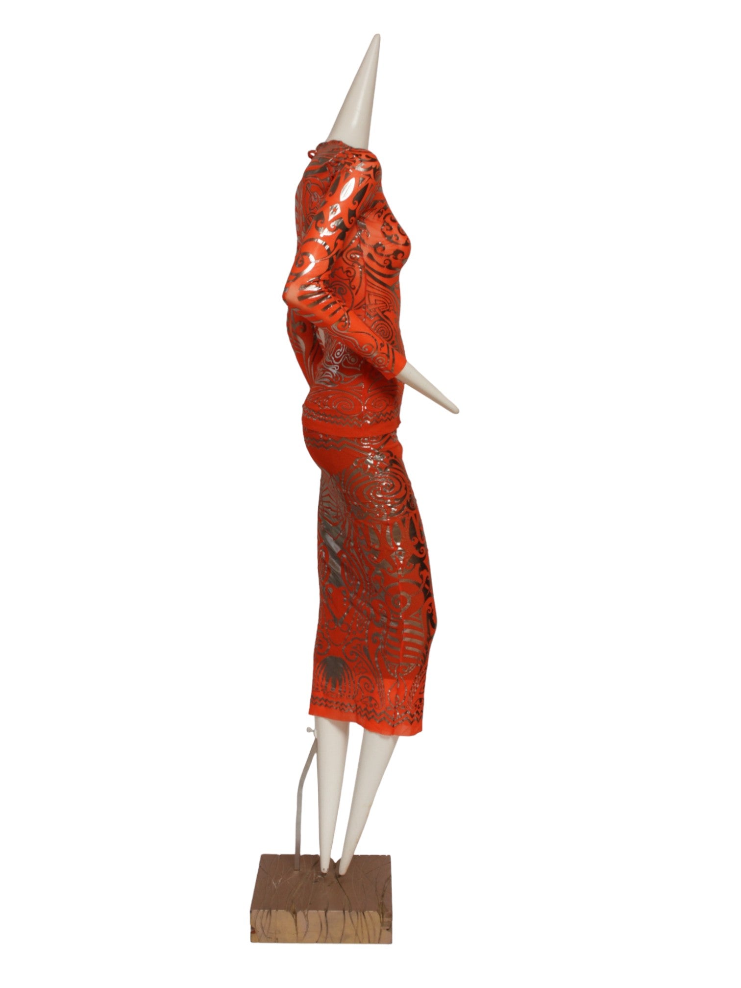 JEAN PAUL GAULTIER SS 1996 Cyberbaba orange tattoo ensemble