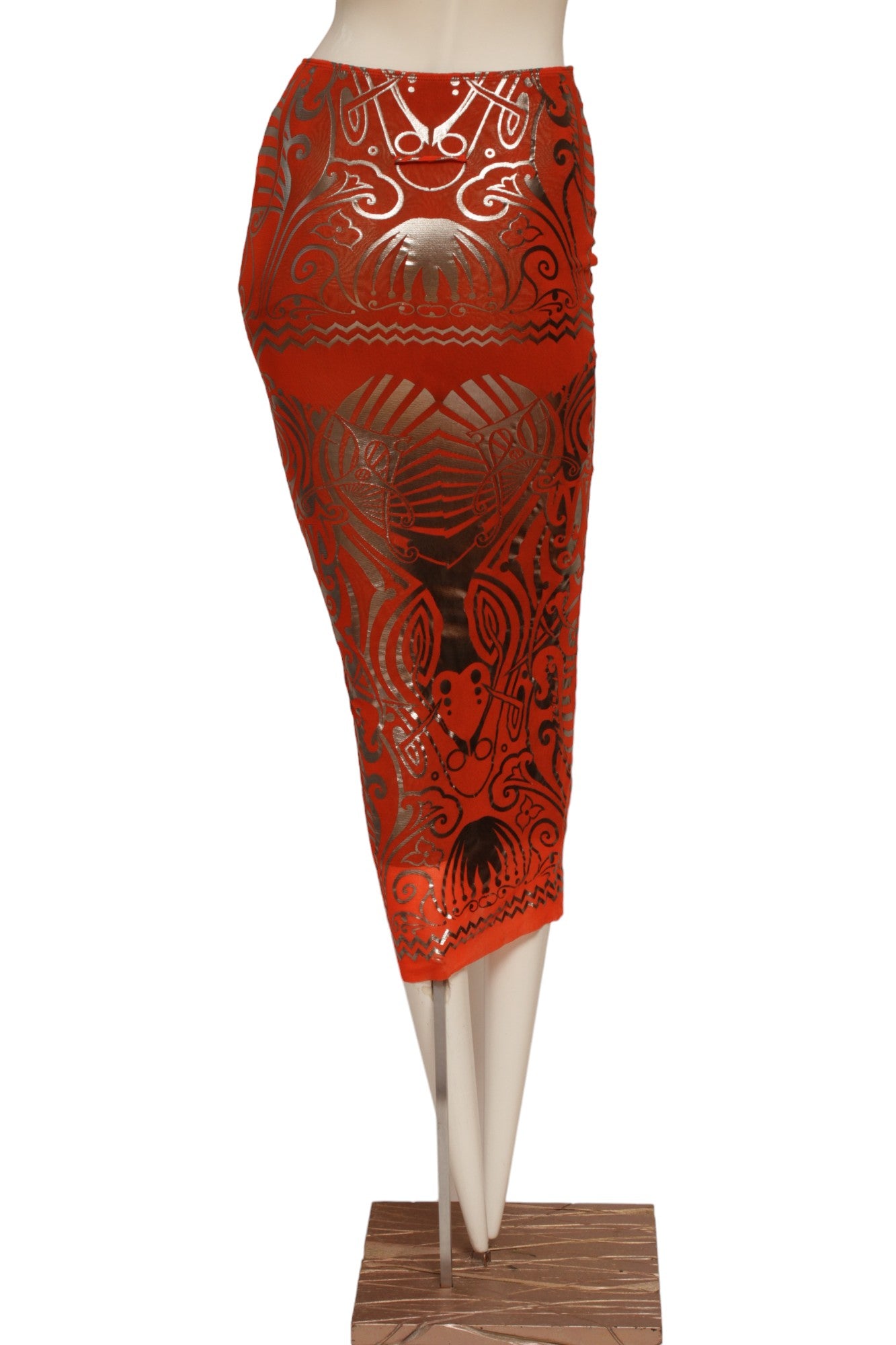 JEAN PAUL GAULTIER SS 1996 Cyberbaba orange tattoo ensemble