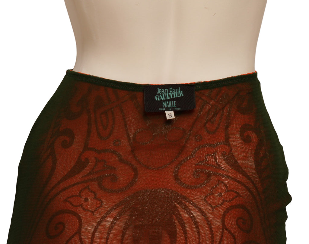 JEAN PAUL GAULTIER SS 1996 Cyberbaba orange tattoo ensemble