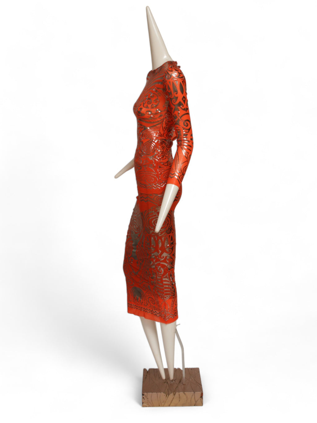 JEAN PAUL GAULTIER SS 1996 Cyberbaba orange tattoo ensemble