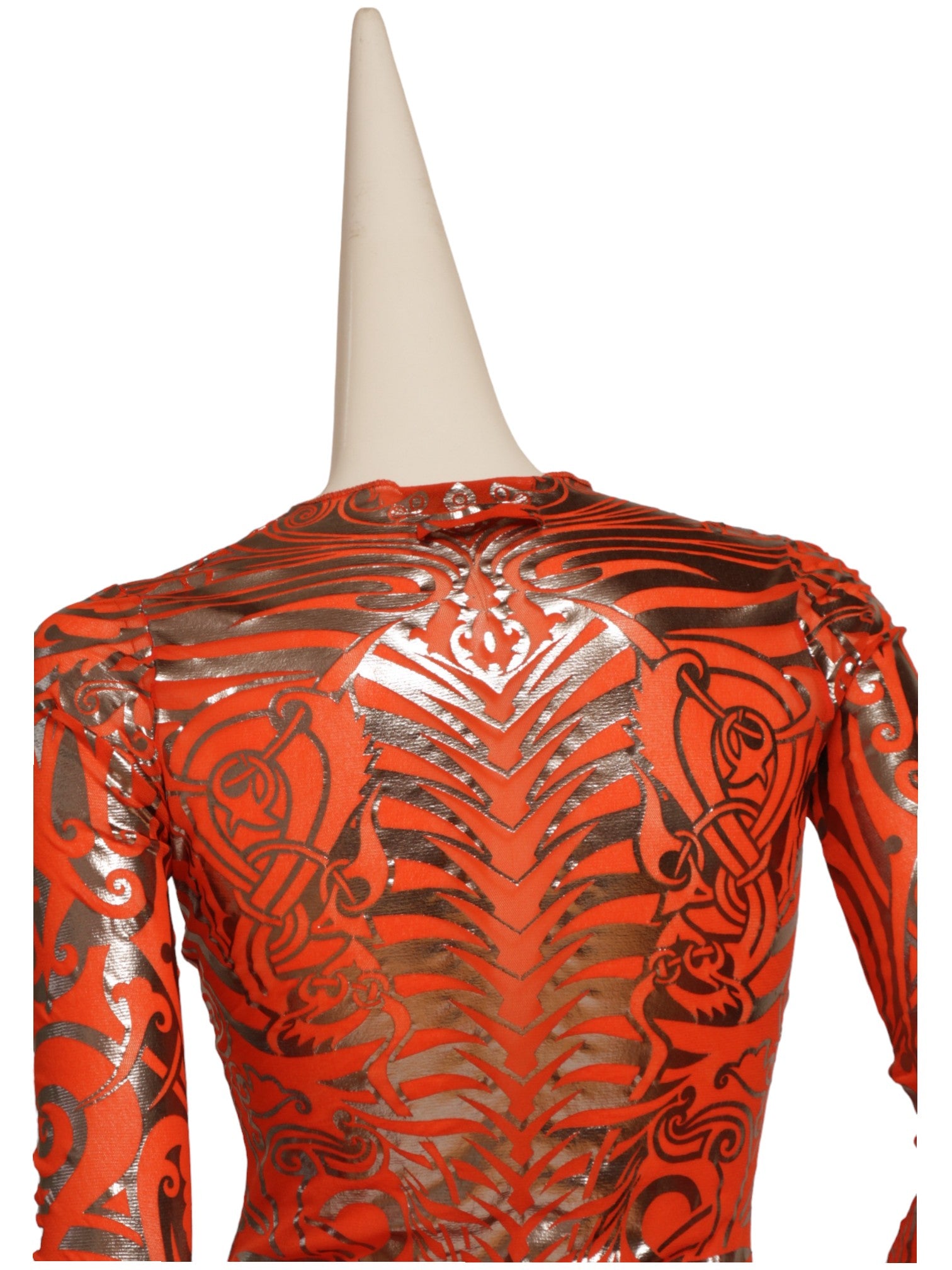 JEAN PAUL GAULTIER SS 1996 Cyberbaba orange tattoo ensemble